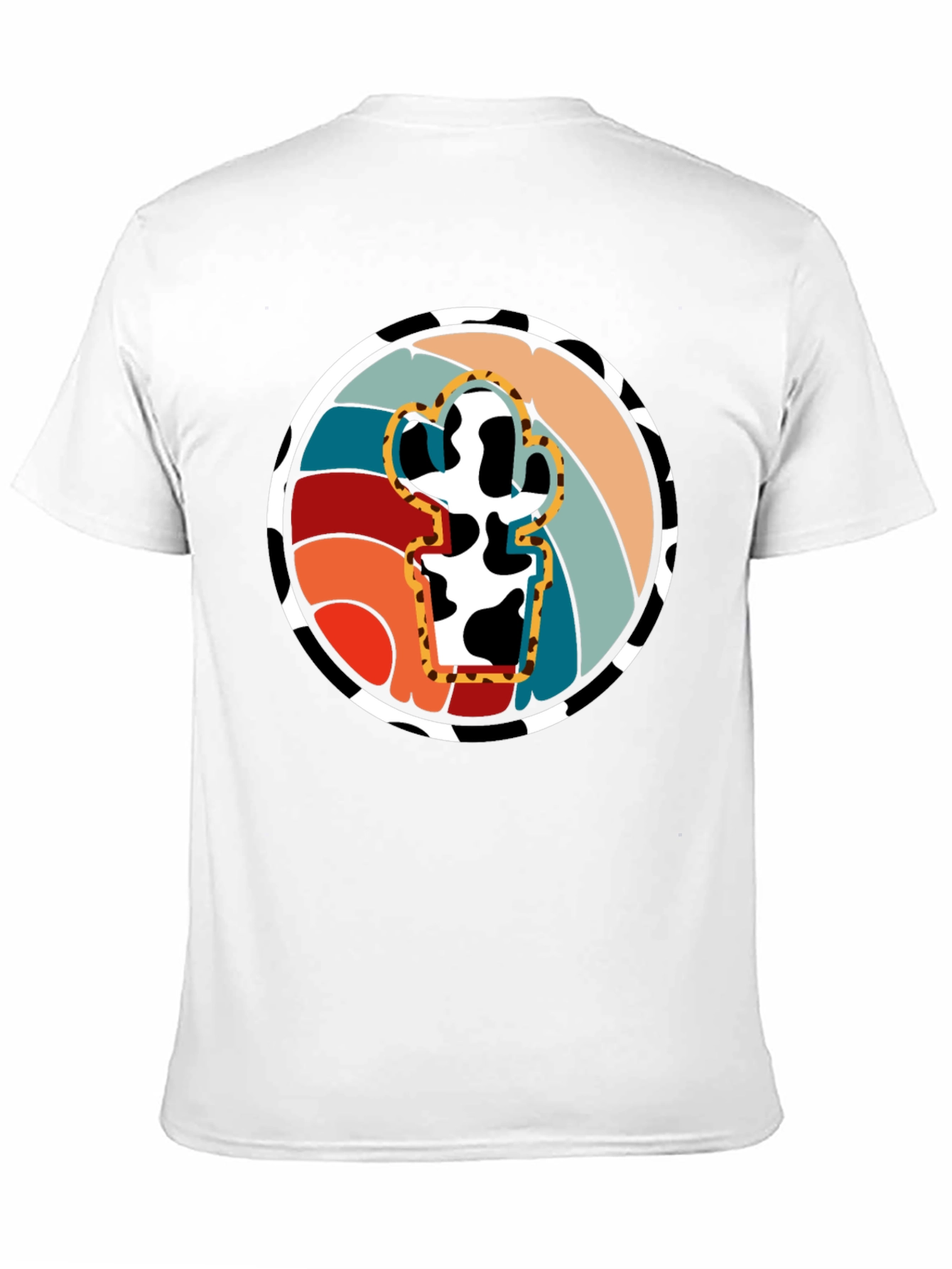 Retro Cactus Cow Print Graphic Tee