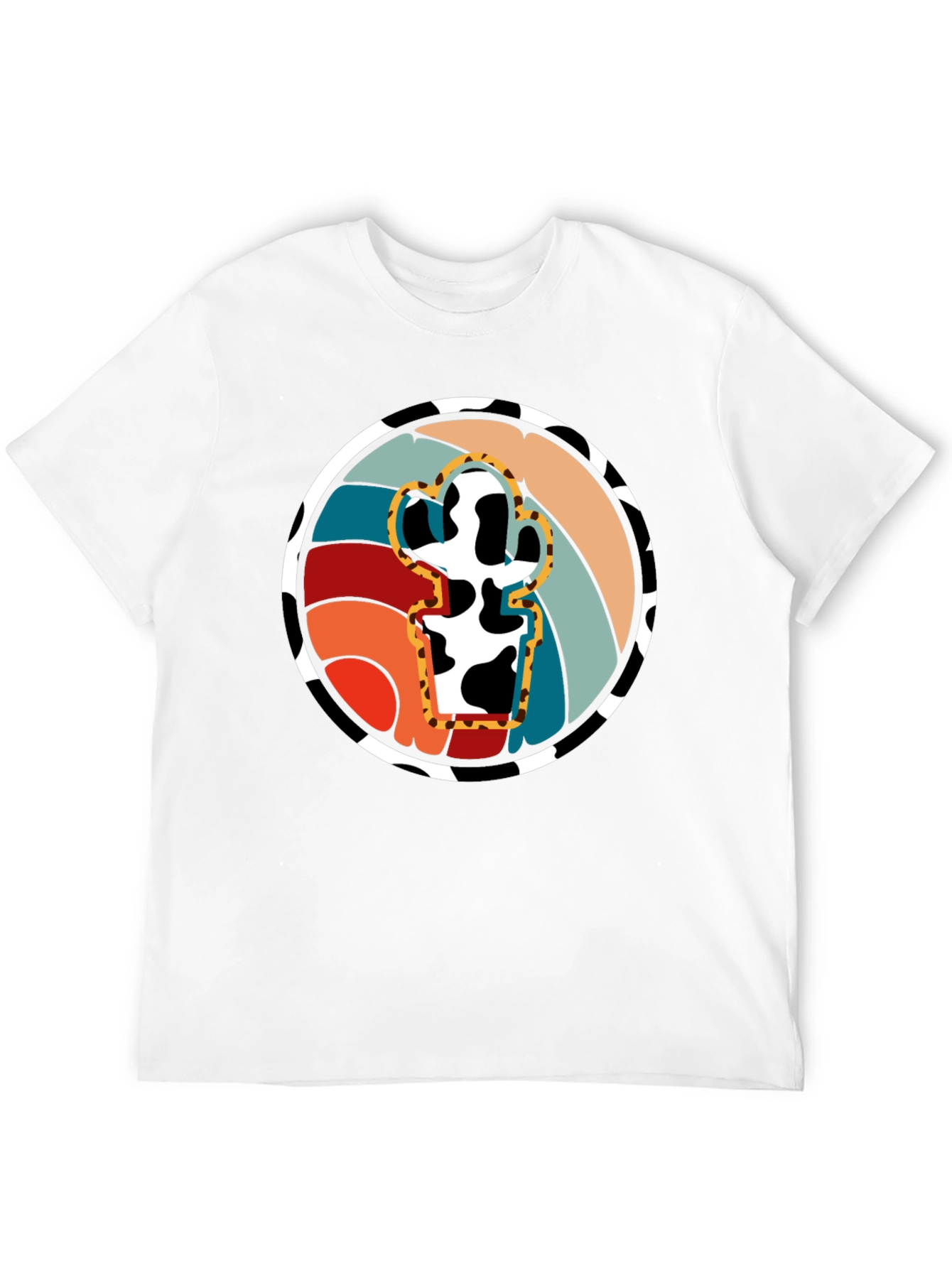 Retro Cactus Cow Print Graphic Tee