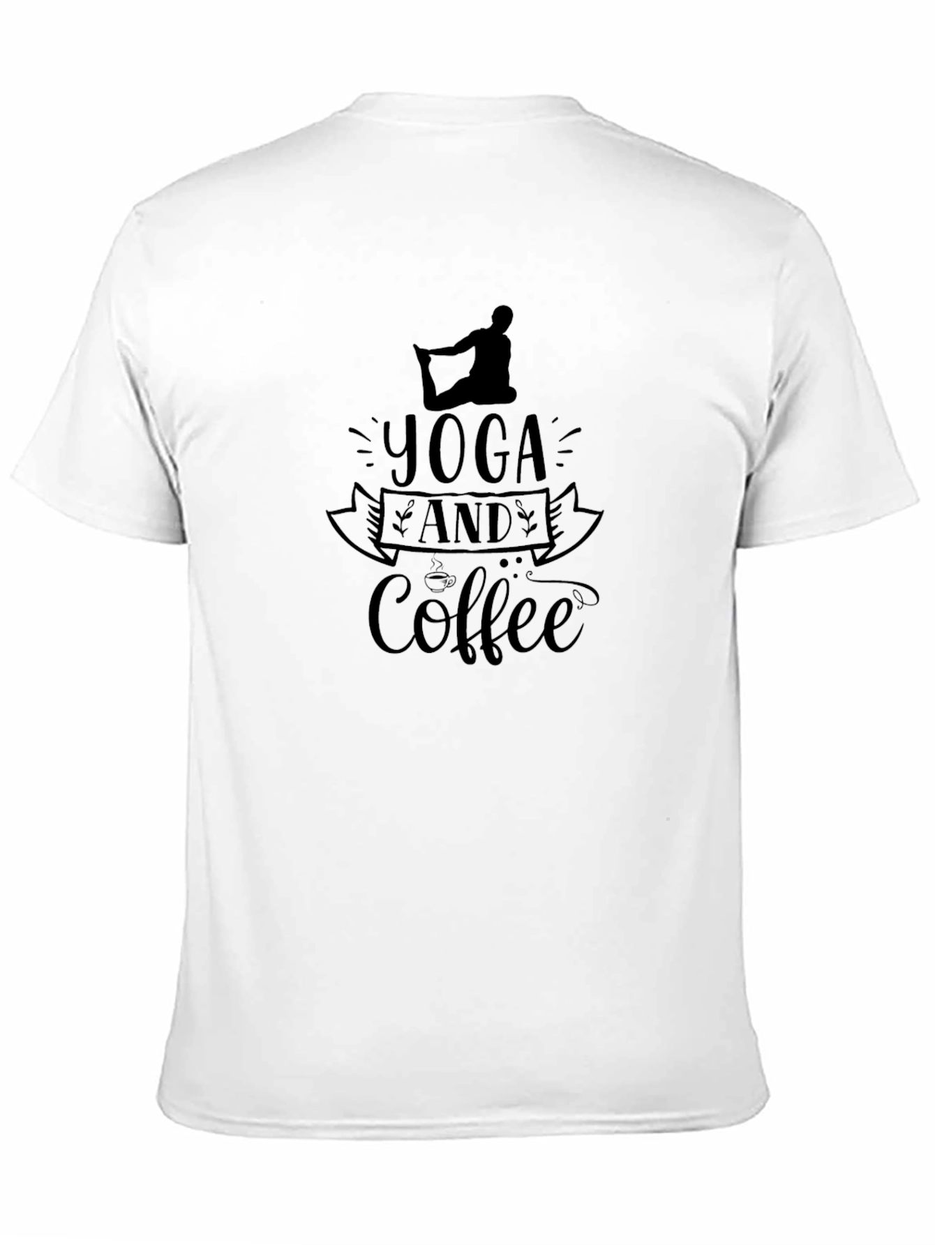 Yoga and Coffee Graphic Tee - Black Cotton Blend