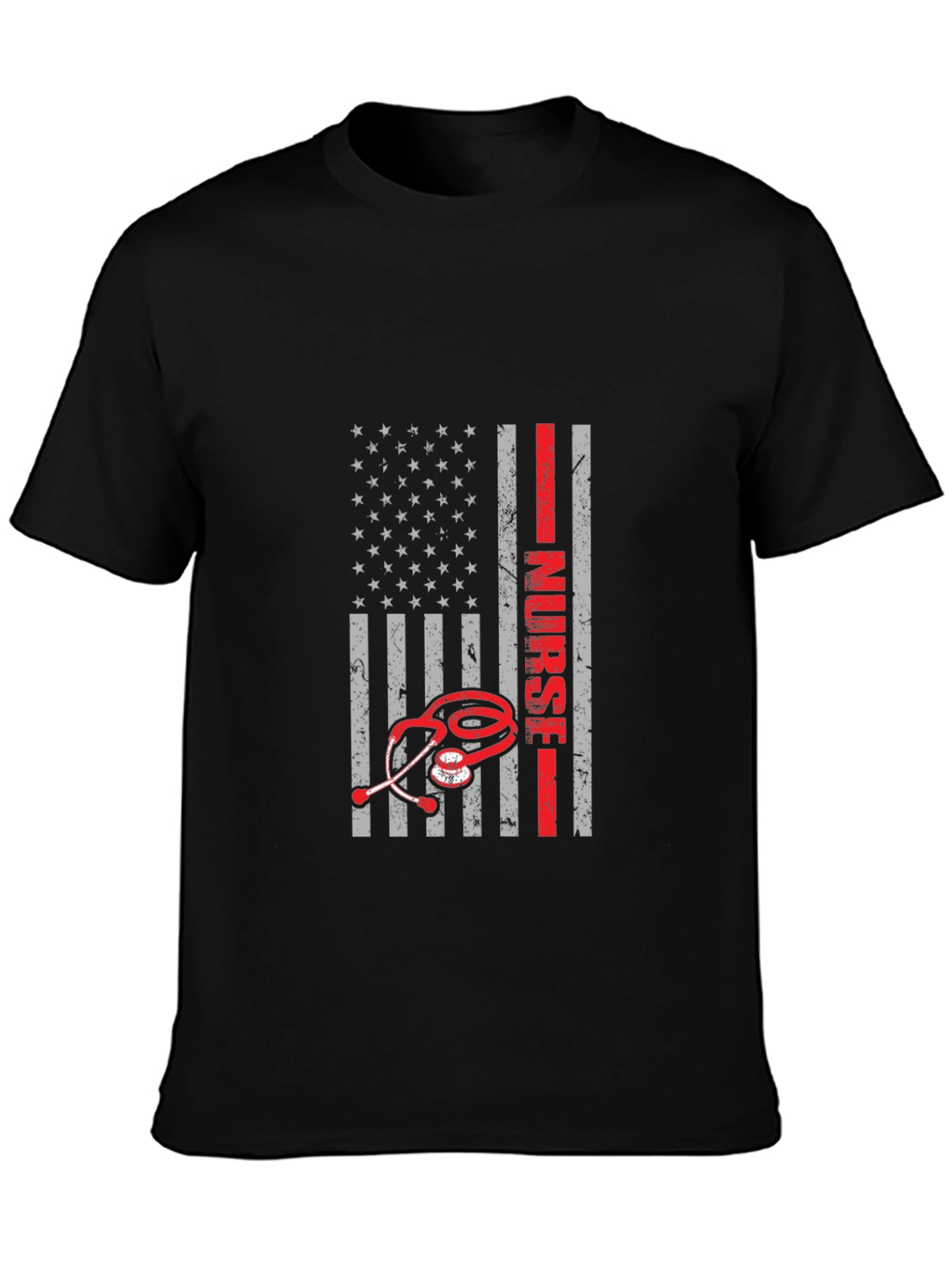 Nurse American Flag Graphic T-Shirt