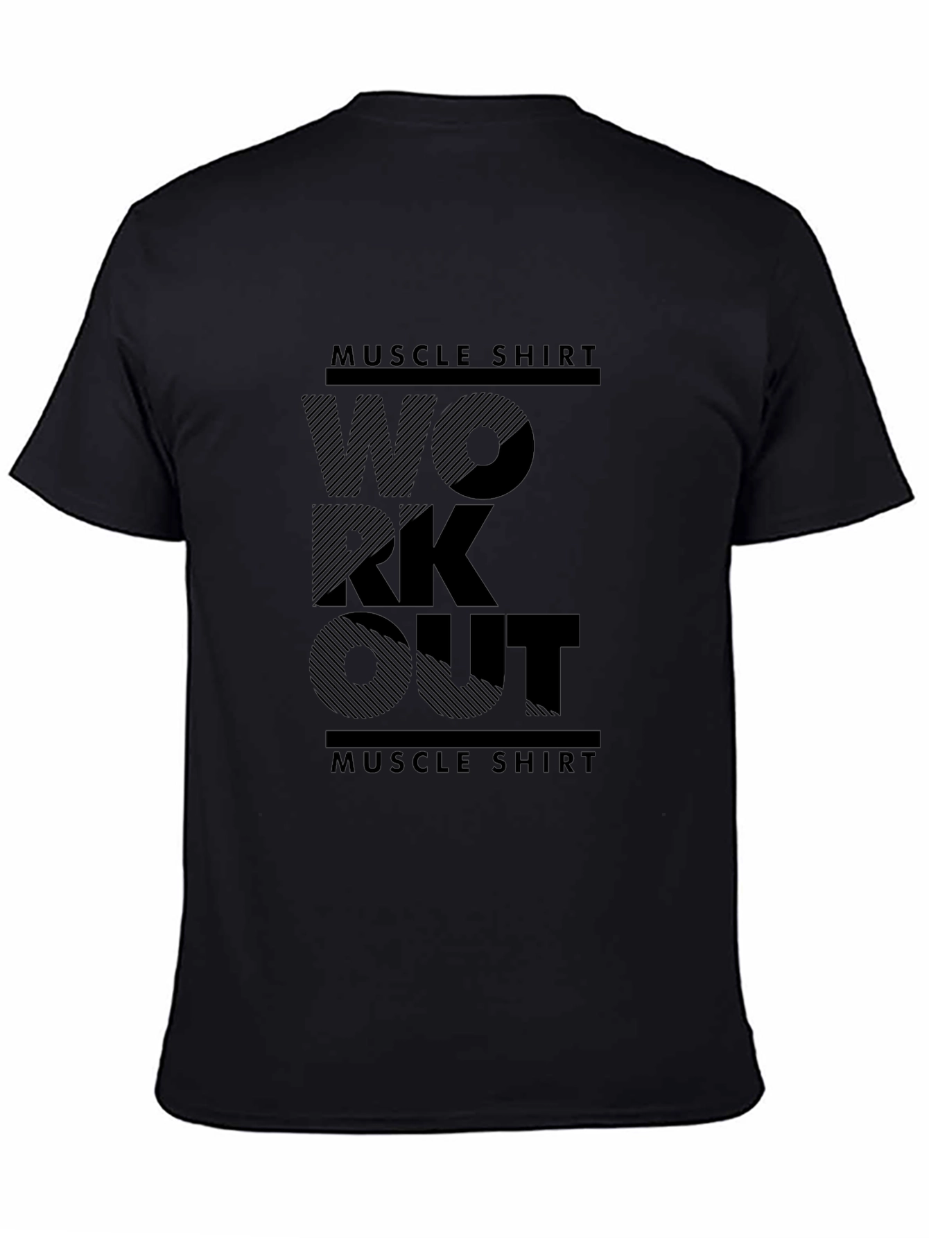 Workout Muscle Shirt - Black Gym Tee