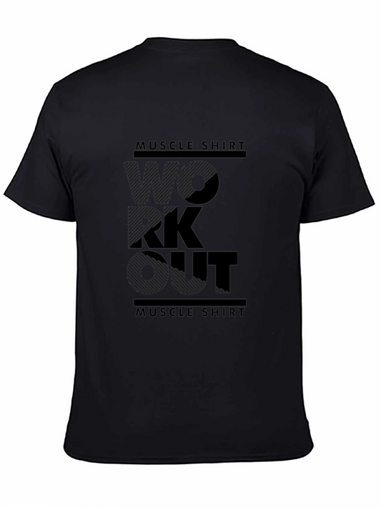 Workout Muscle Shirt - Black Gym Tee