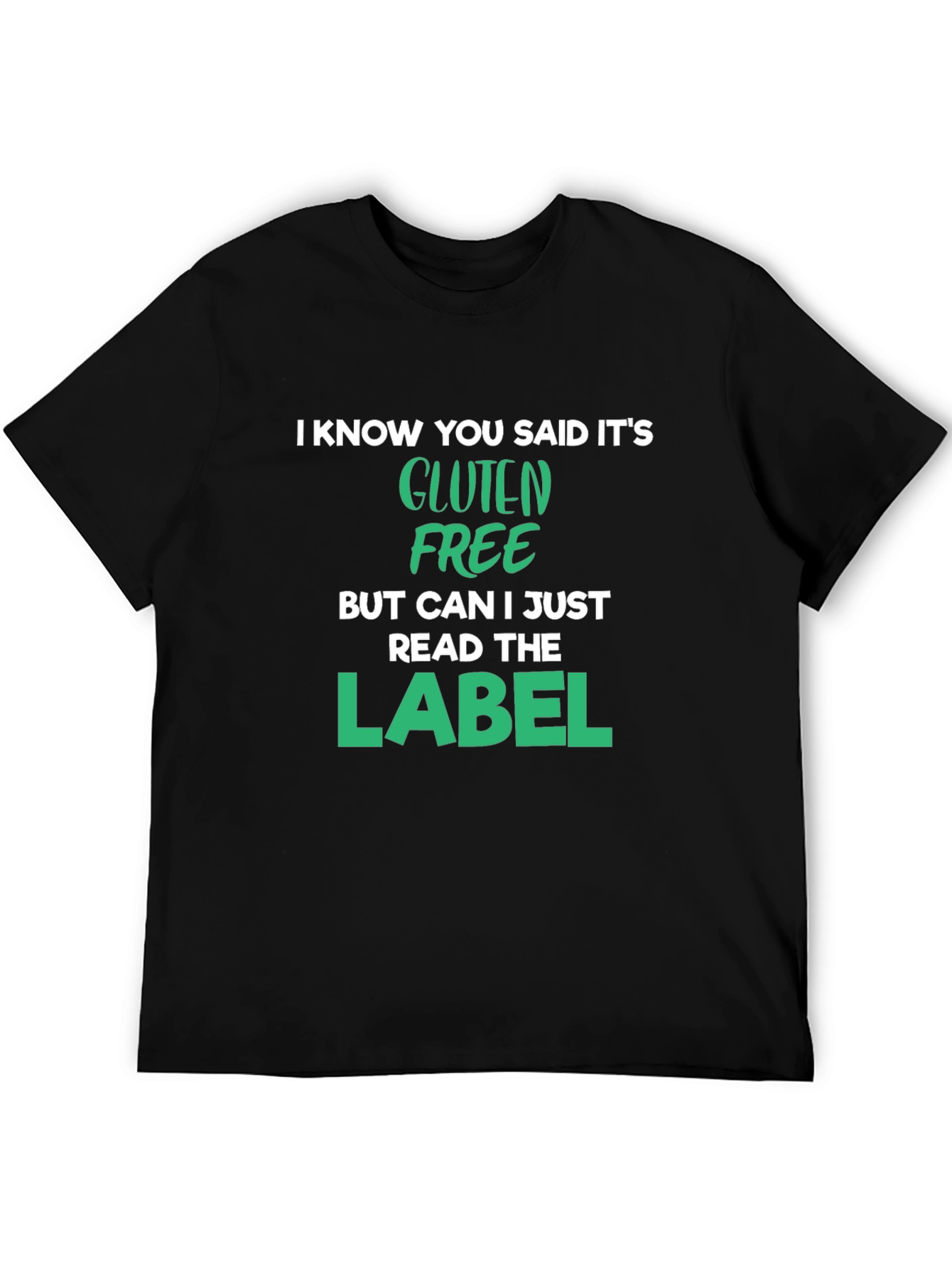Gluten Free Label T-Shirt Funny Food Allergy Tee