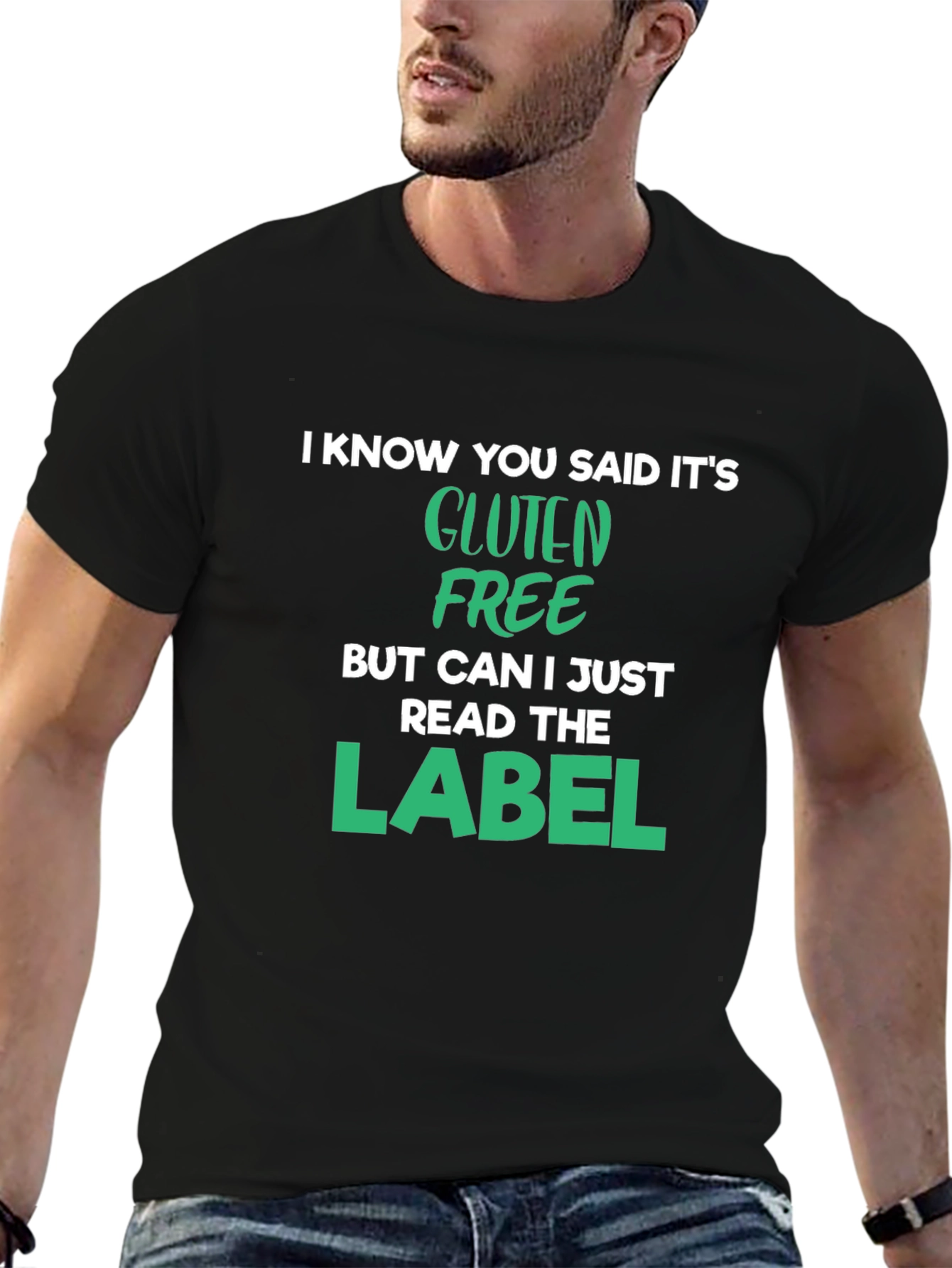 Gluten Free Label T-Shirt Funny Food Allergy Tee
