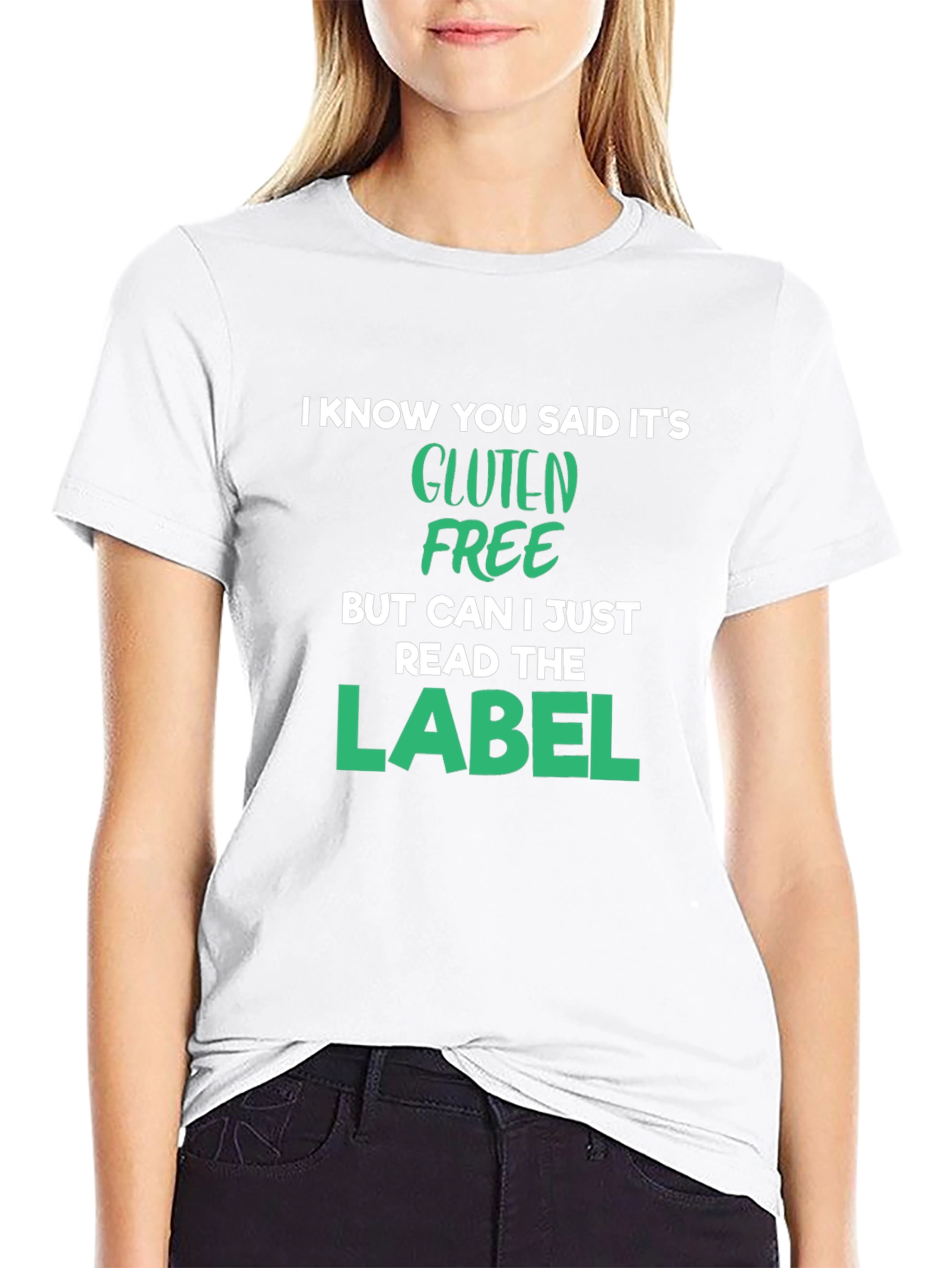 Gluten Free Label T-Shirt Funny Food Allergy Tee