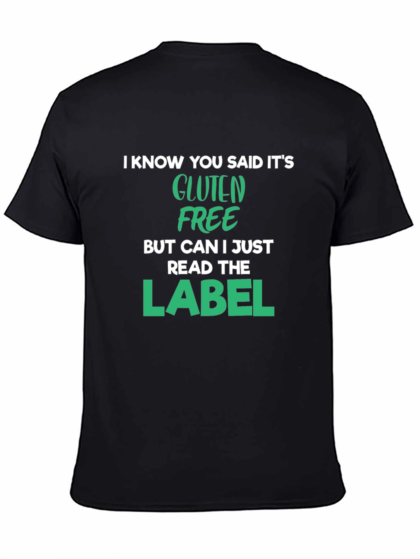 Gluten Free Label T-Shirt Funny Food Allergy Tee
