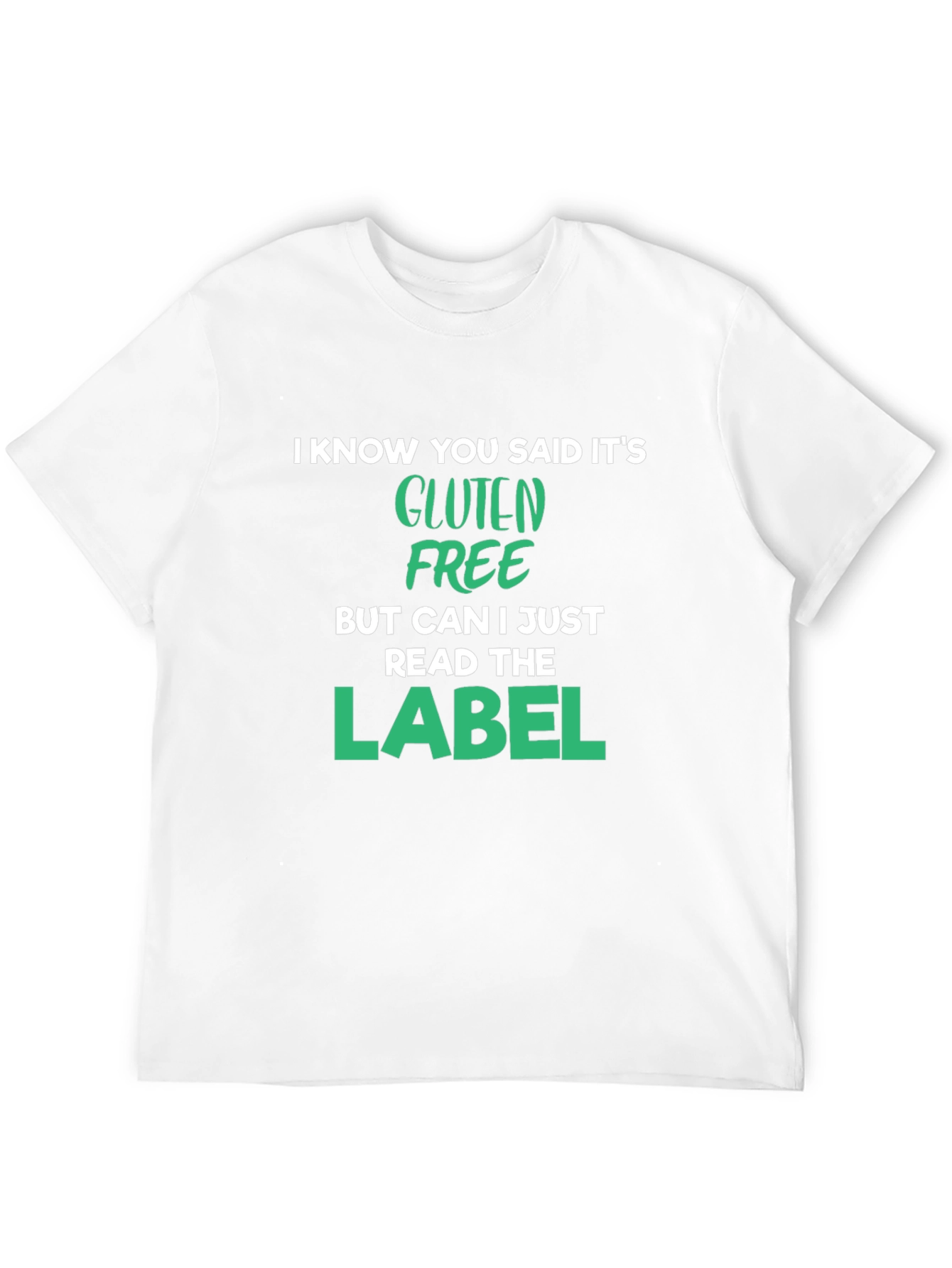 Gluten Free Label T-Shirt Funny Food Allergy Tee