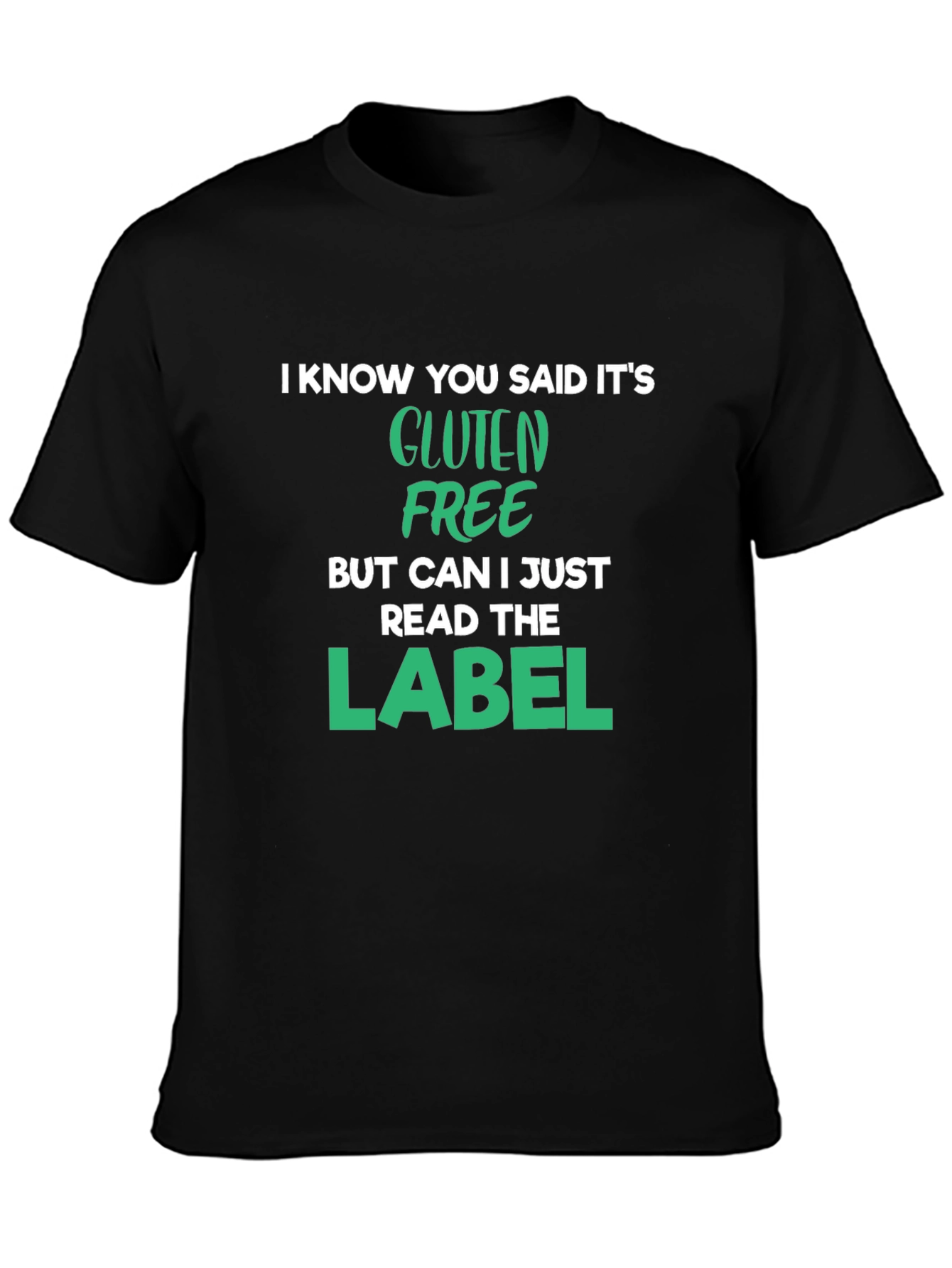 Gluten Free Label T-Shirt Funny Food Allergy Tee