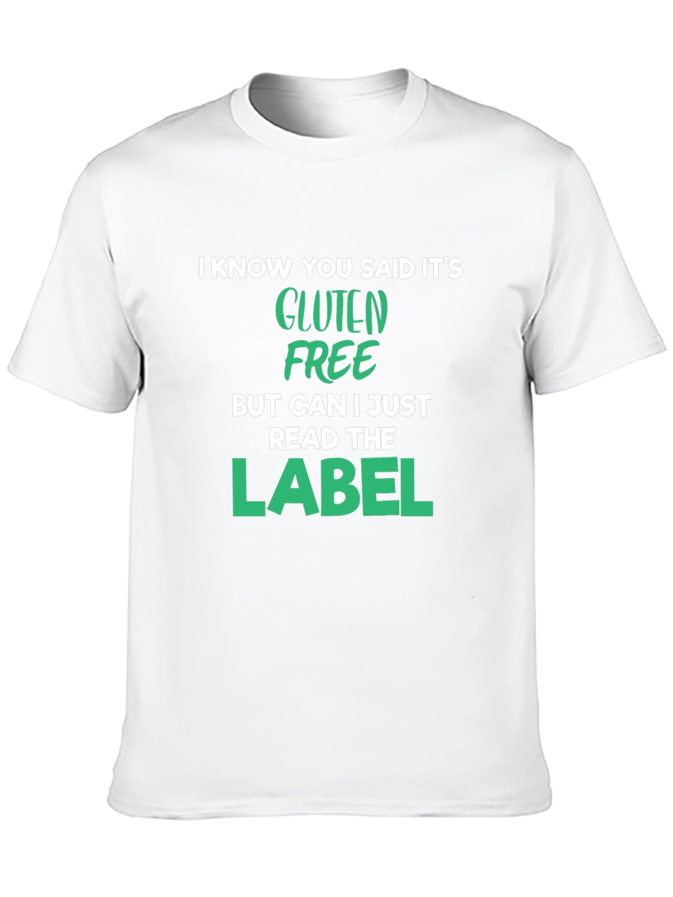 Gluten Free Label T-Shirt Funny Food Allergy Tee