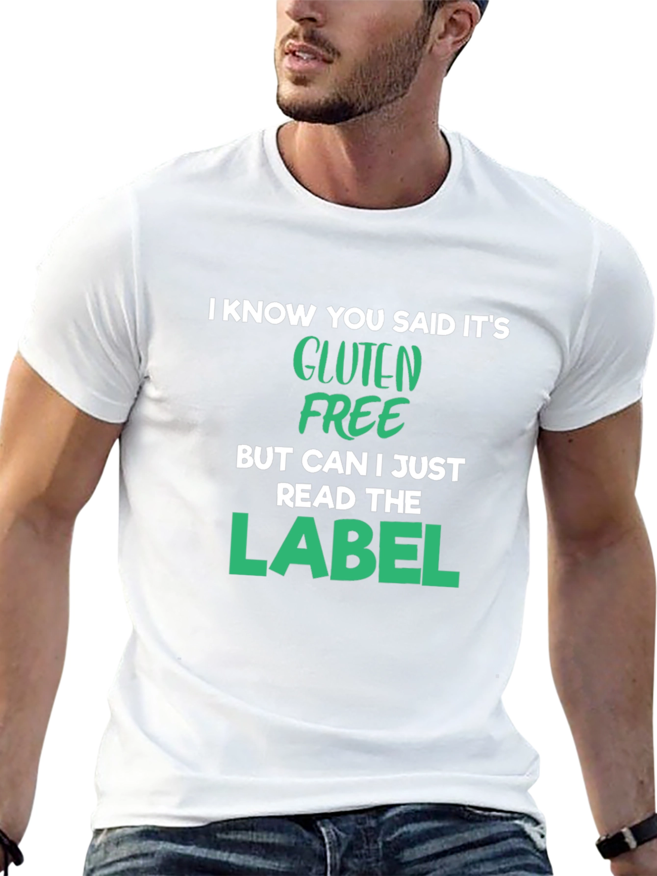 Gluten Free Label T-Shirt Funny Food Allergy Tee