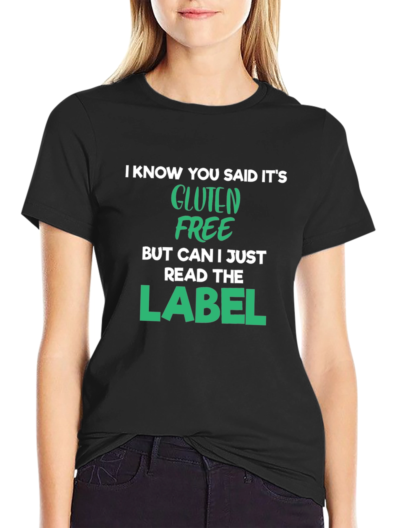 Gluten Free Label T-Shirt Funny Food Allergy Tee