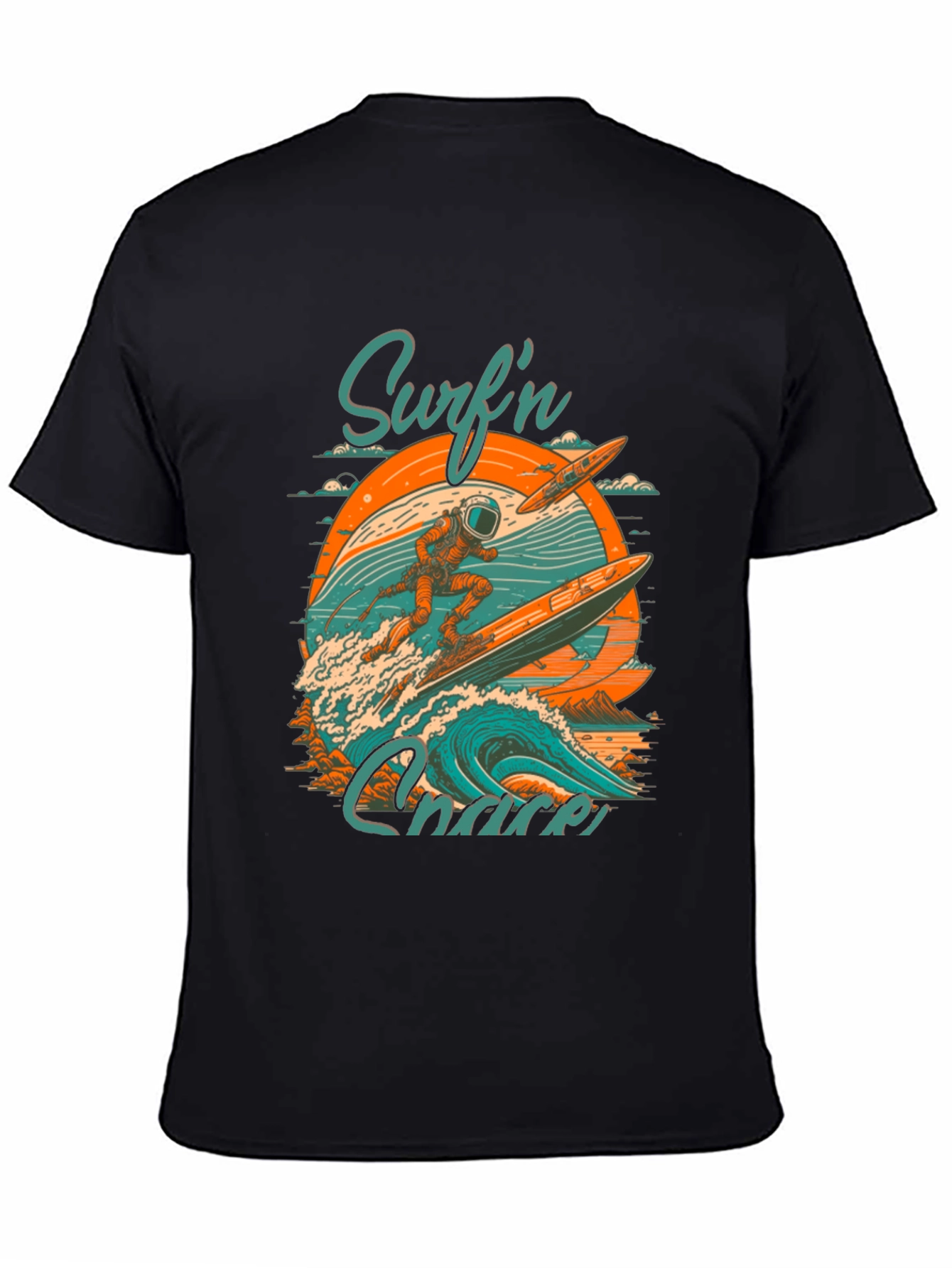 Surfn Chaser Graphic Tee - Astronaut Surfing