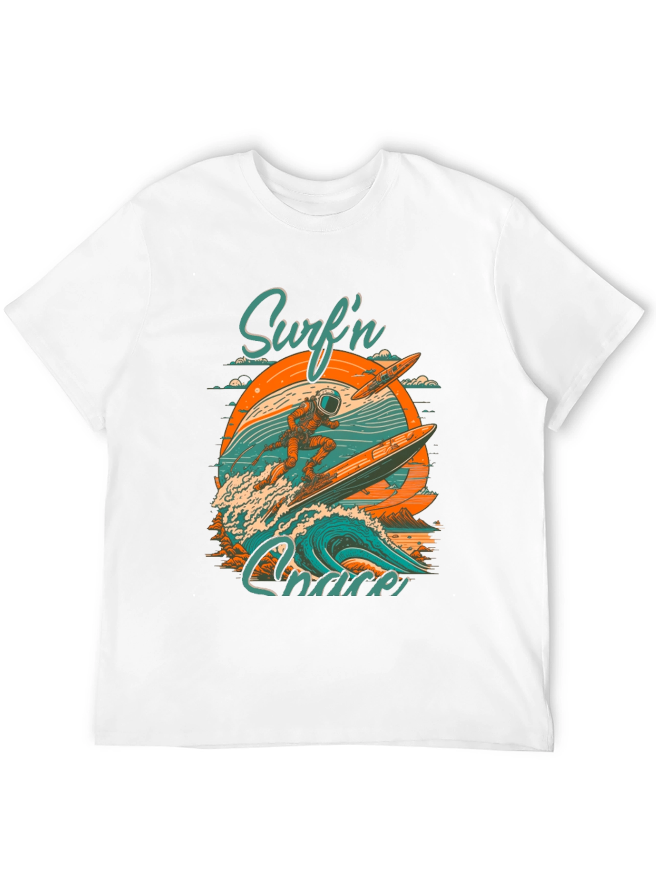 Surfn Chaser Graphic Tee - Astronaut Surfing
