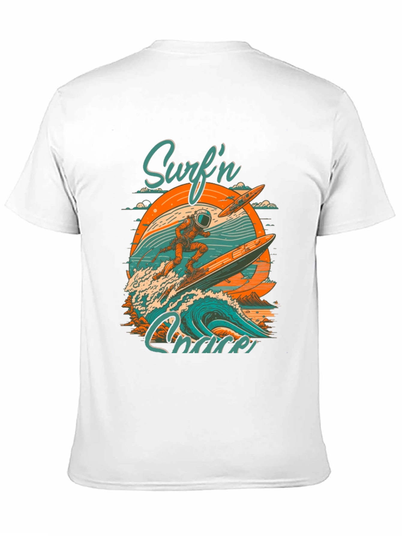 Surfn Chaser Graphic Tee - Astronaut Surfing