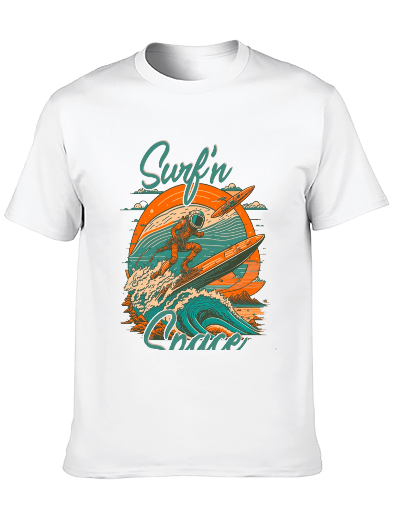 Surfn Chaser Graphic Tee - Astronaut Surfing