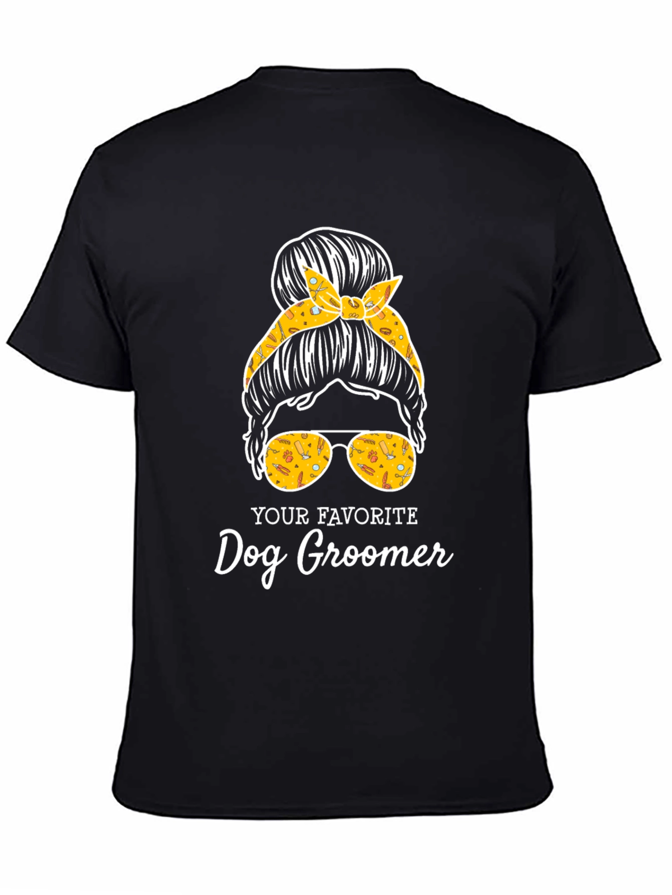 Dog Groomer Messy Bun T-Shirt