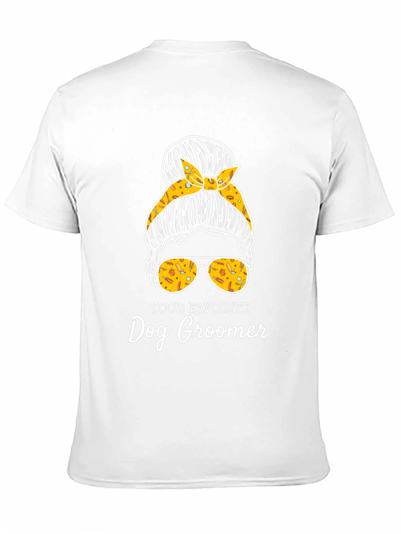 Dog Groomer Messy Bun T-Shirt