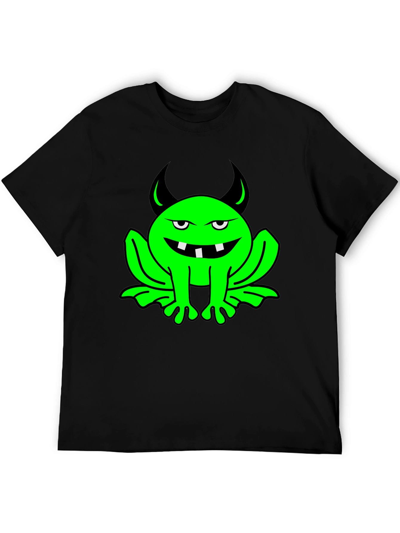 Devil Frog Graphic T-Shirt - Black