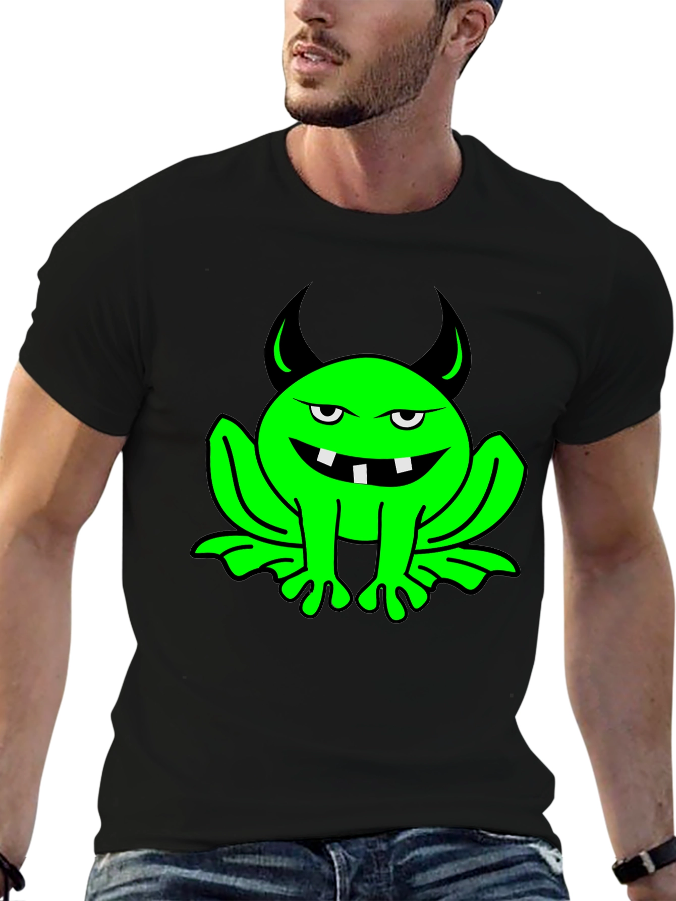 Devil Frog Graphic T-Shirt - Black
