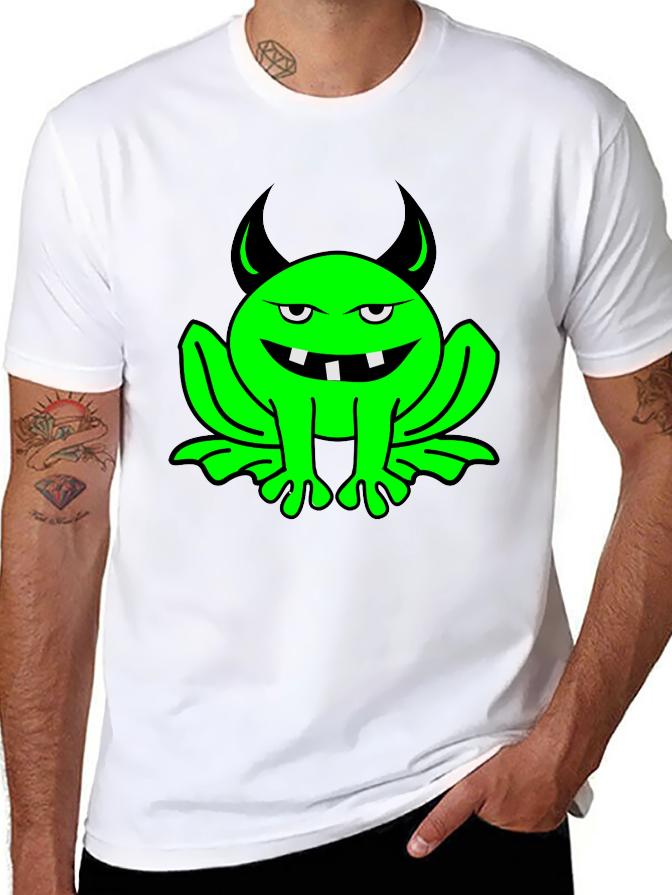 Devil Frog Graphic T-Shirt - Black