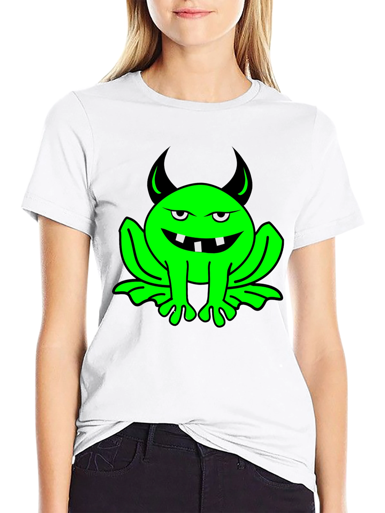 Devil Frog Graphic T-Shirt - Black