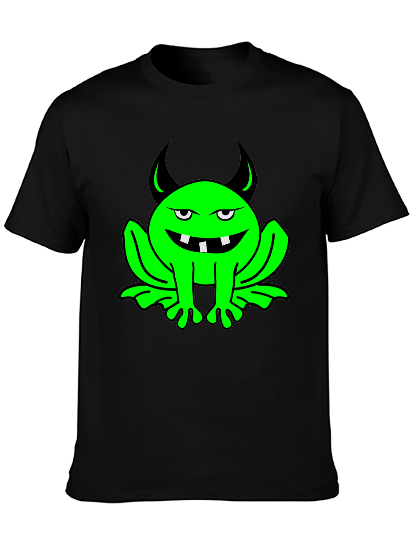 Devil Frog Graphic T-Shirt - Black