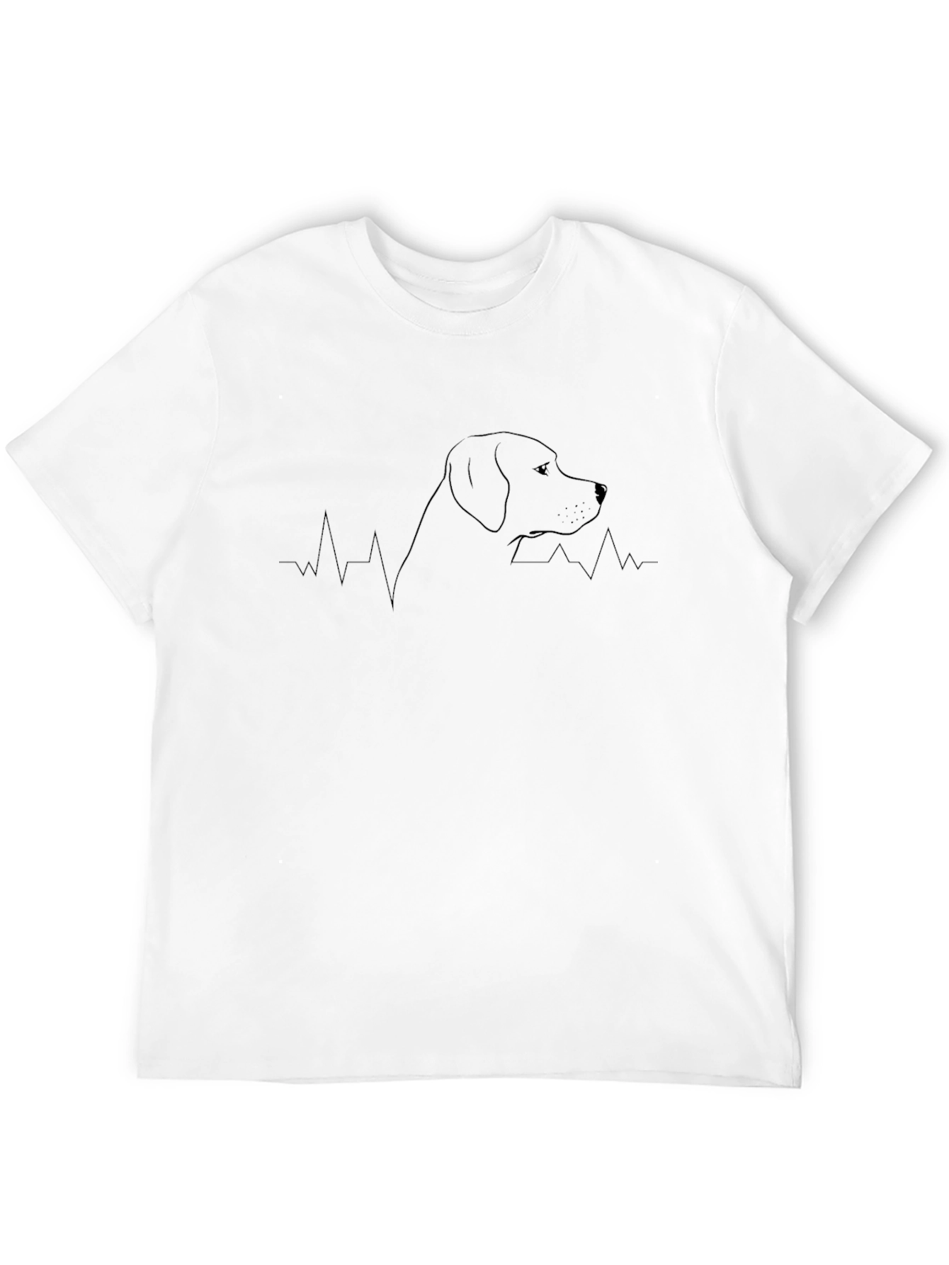 Dog Heartbeat Line Art T-Shirt – Minimalist Dog Lover Tee
