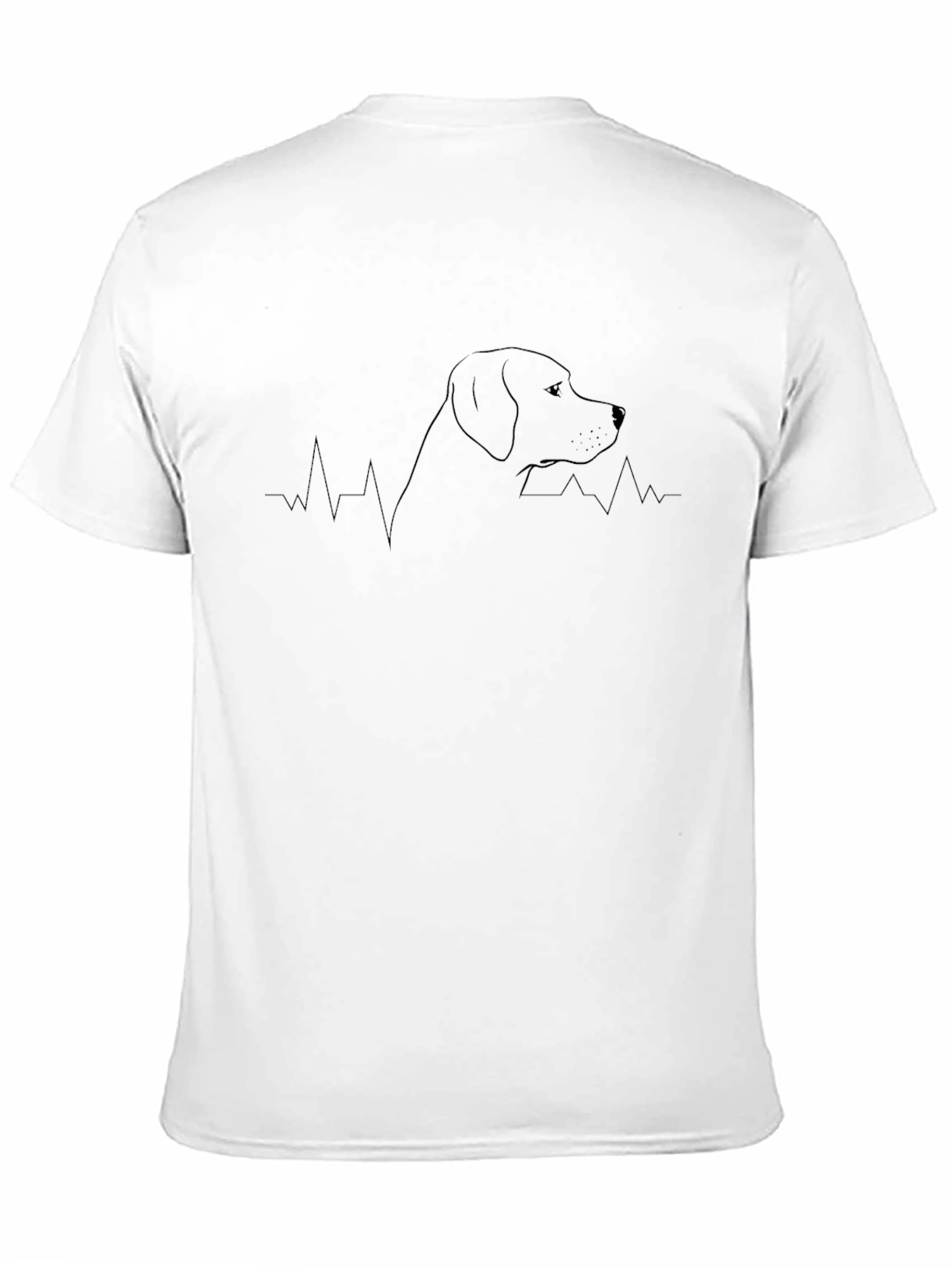 Dog Heartbeat Line Art T-Shirt – Minimalist Dog Lover Tee