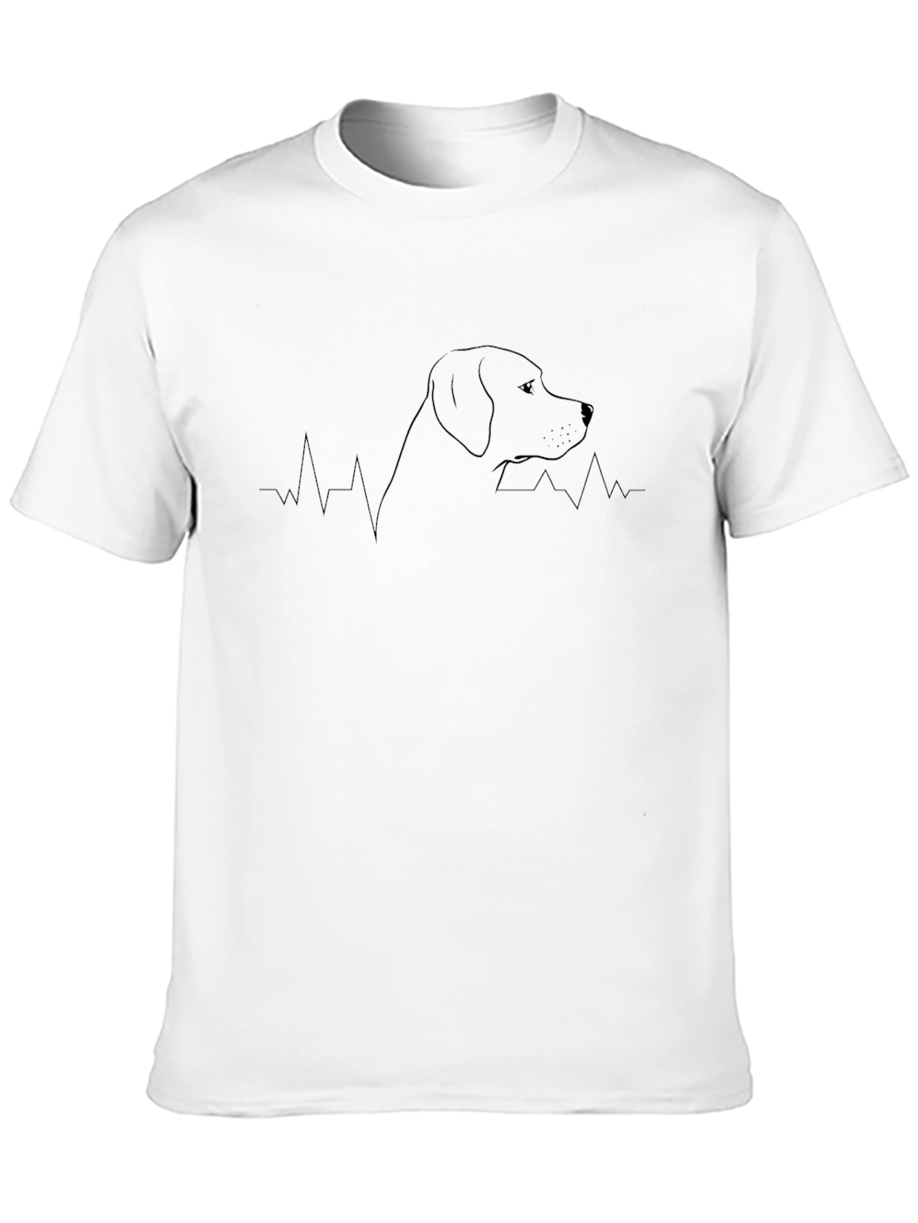Dog Heartbeat Line Art T-Shirt – Minimalist Dog Lover Tee