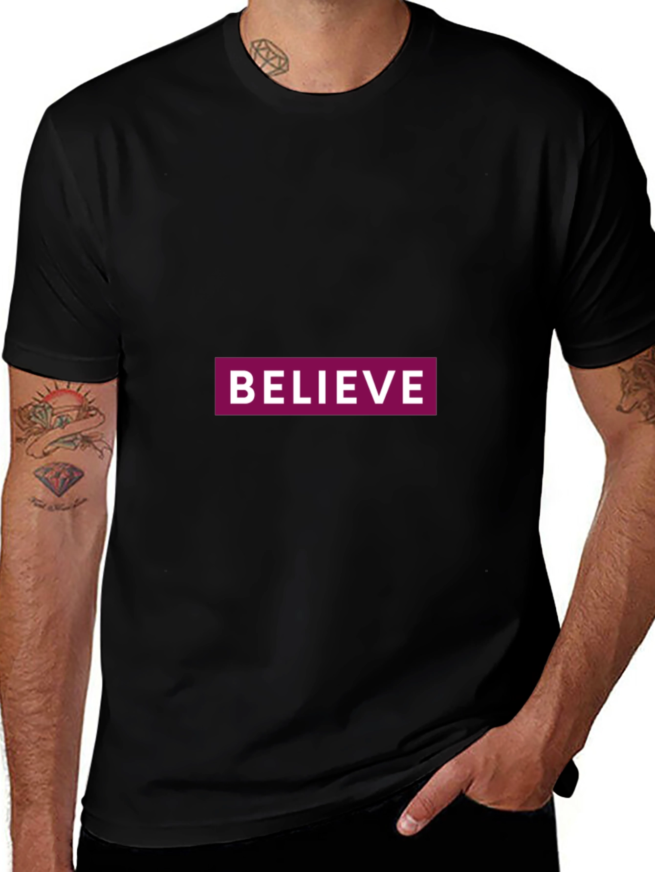 Believe Graphic Tee - Classic Black Comfort