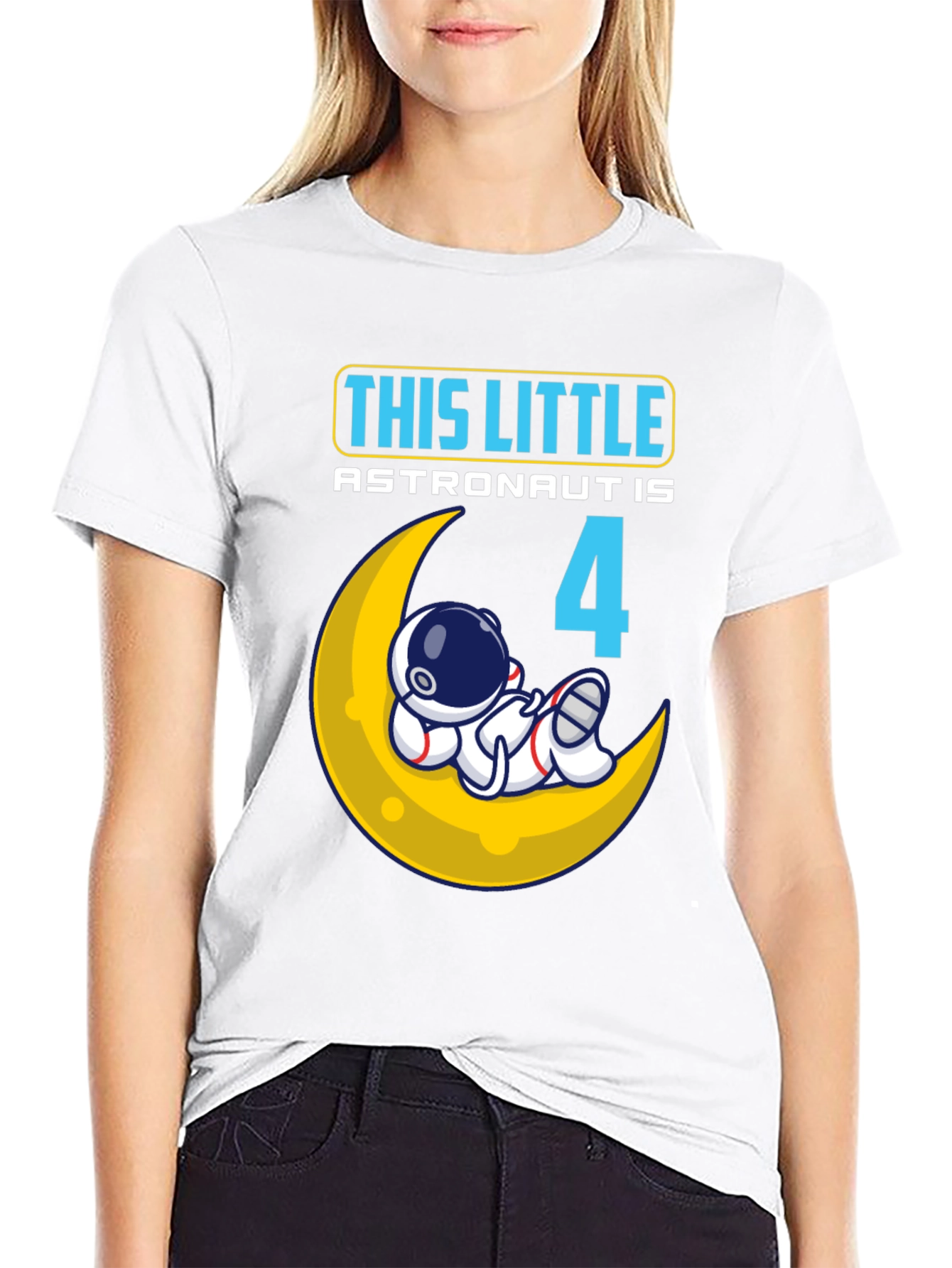 Astronaut Birthday T-Shirt - This Little Astronaut is 4