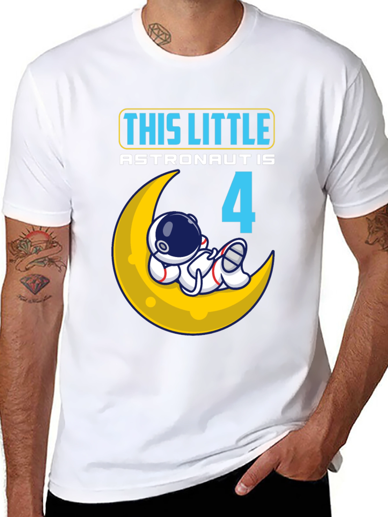 Astronaut Birthday T-Shirt - This Little Astronaut is 4