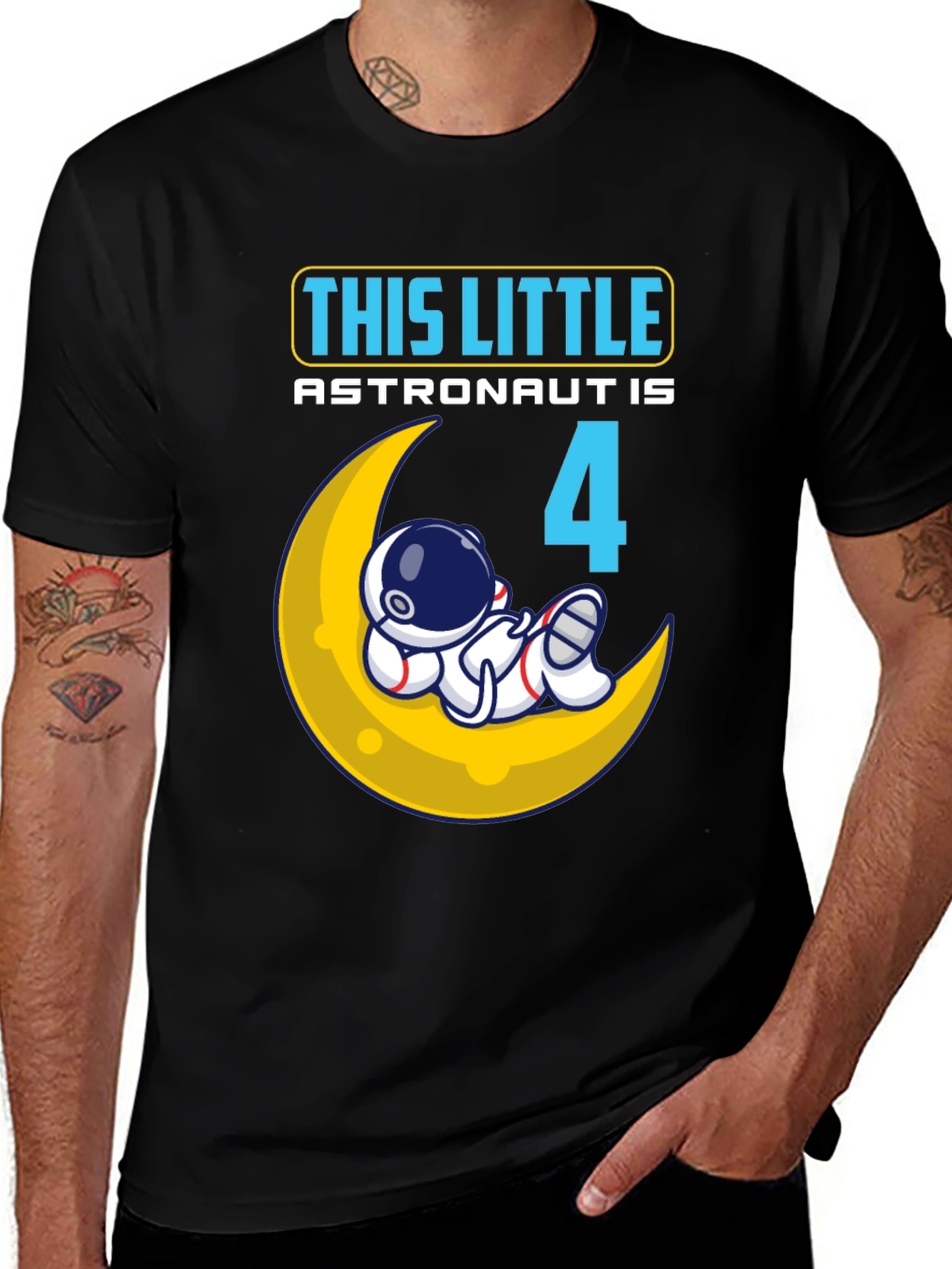 Astronaut Birthday T-Shirt - This Little Astronaut is 4