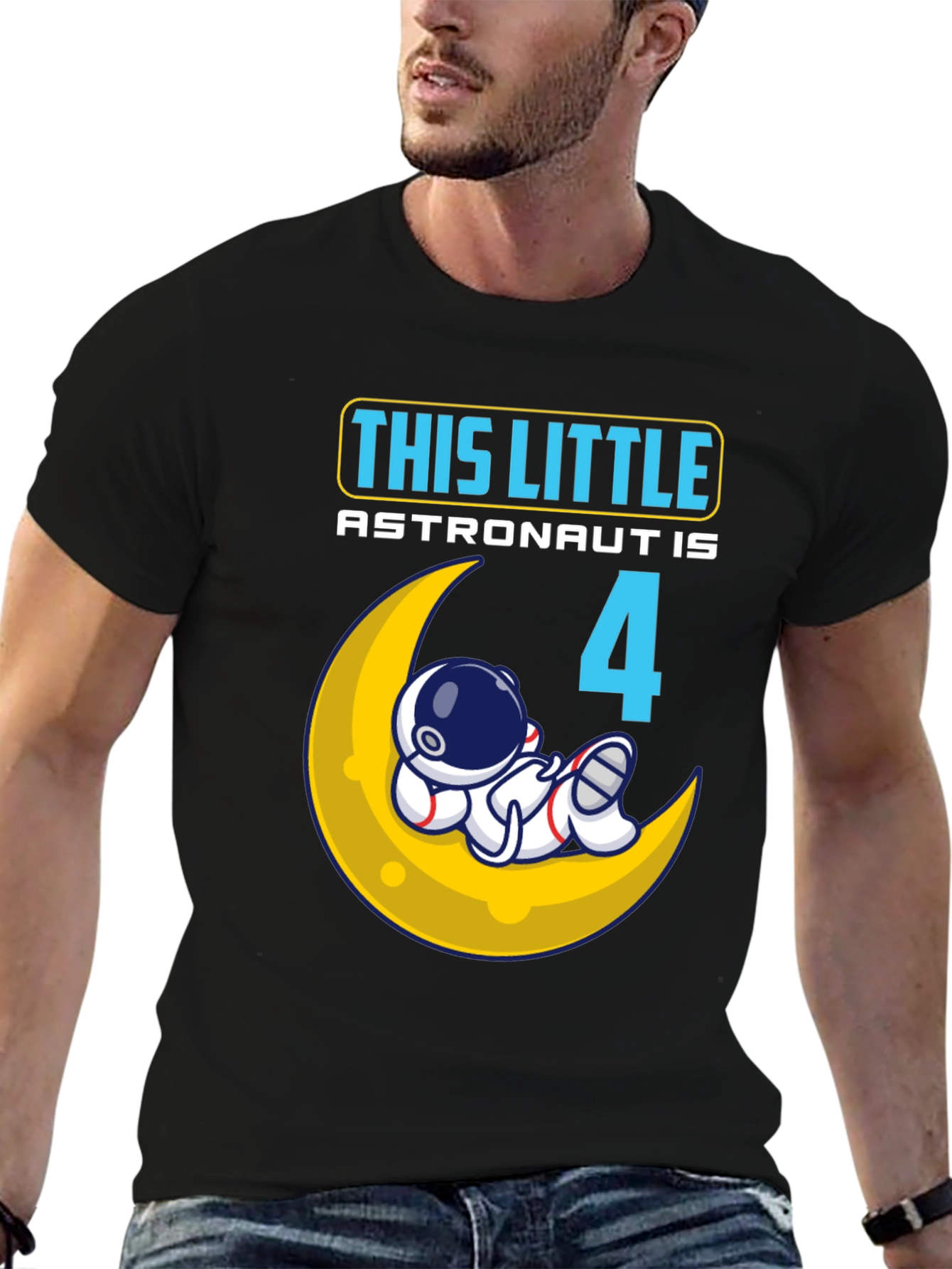 Astronaut Birthday T-Shirt - This Little Astronaut is 4