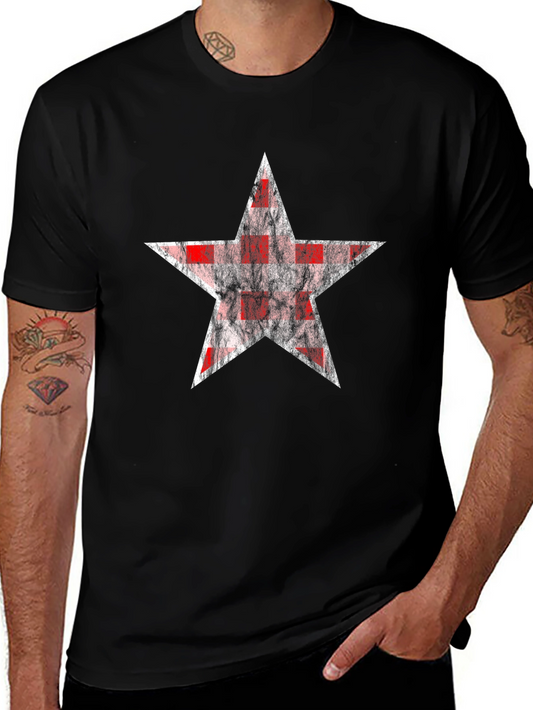 Star Graphic Print Black T-Shirt