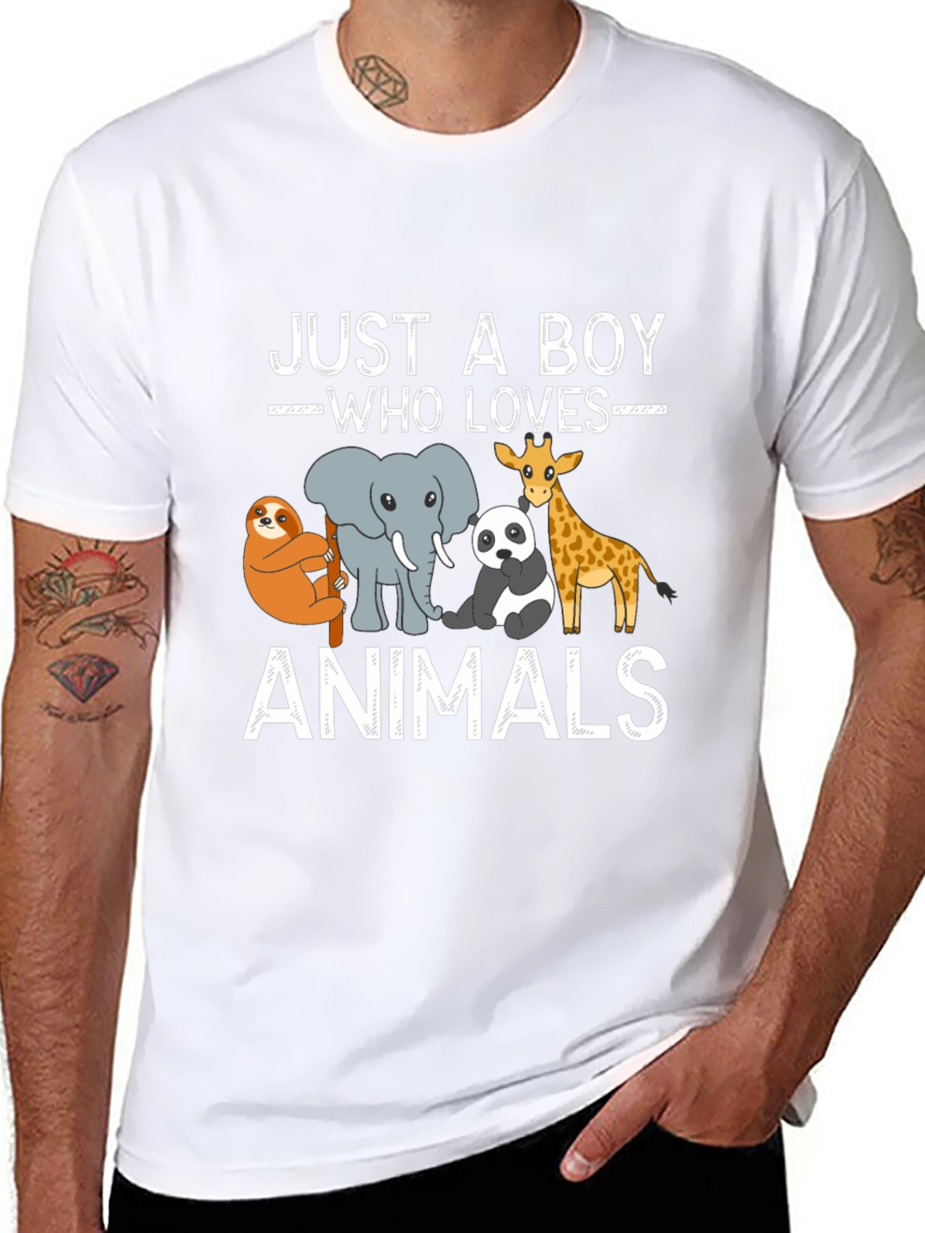 Just a Boy Who Loves Animals Graphic Tee