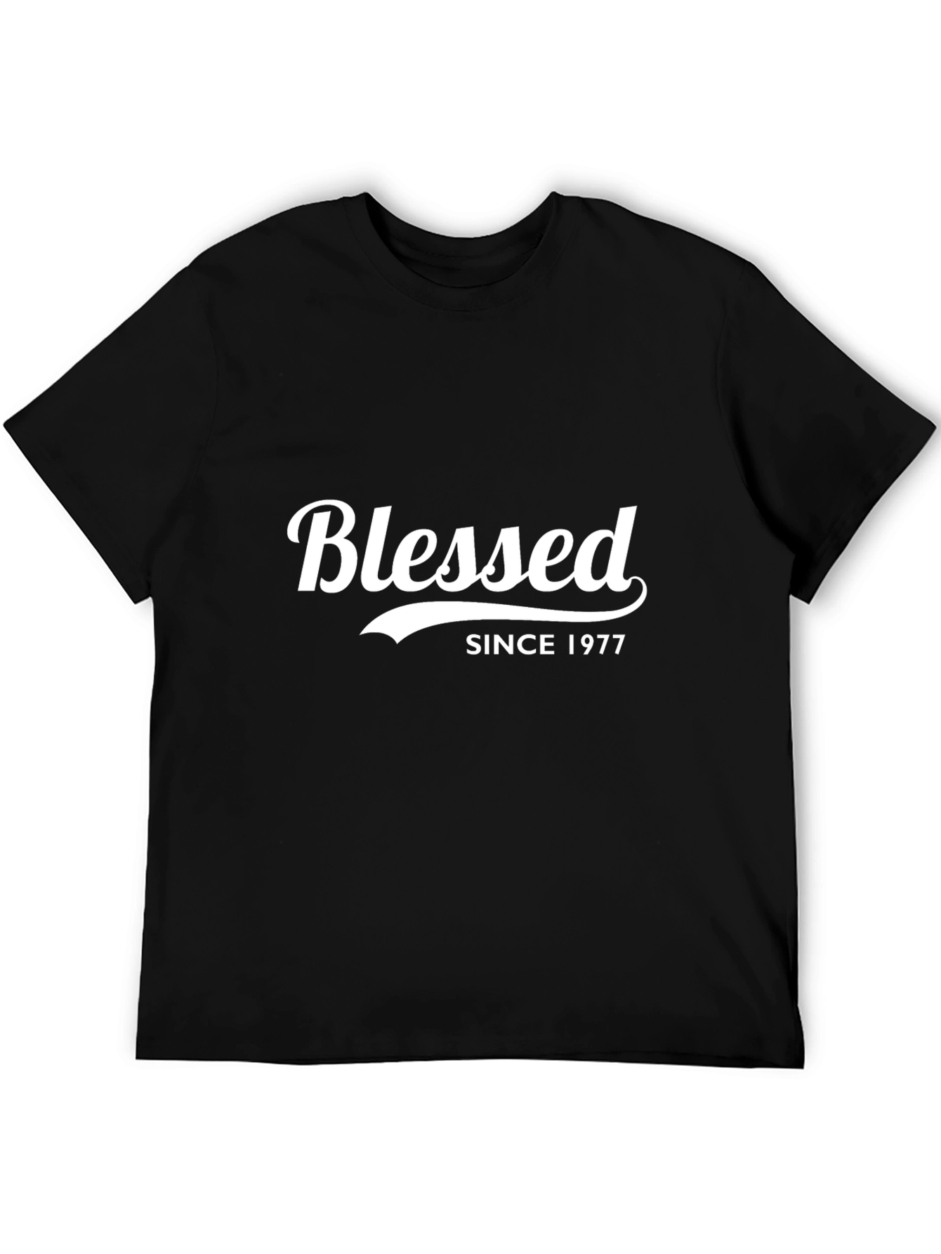 Blessed Since 1977 Black Tee