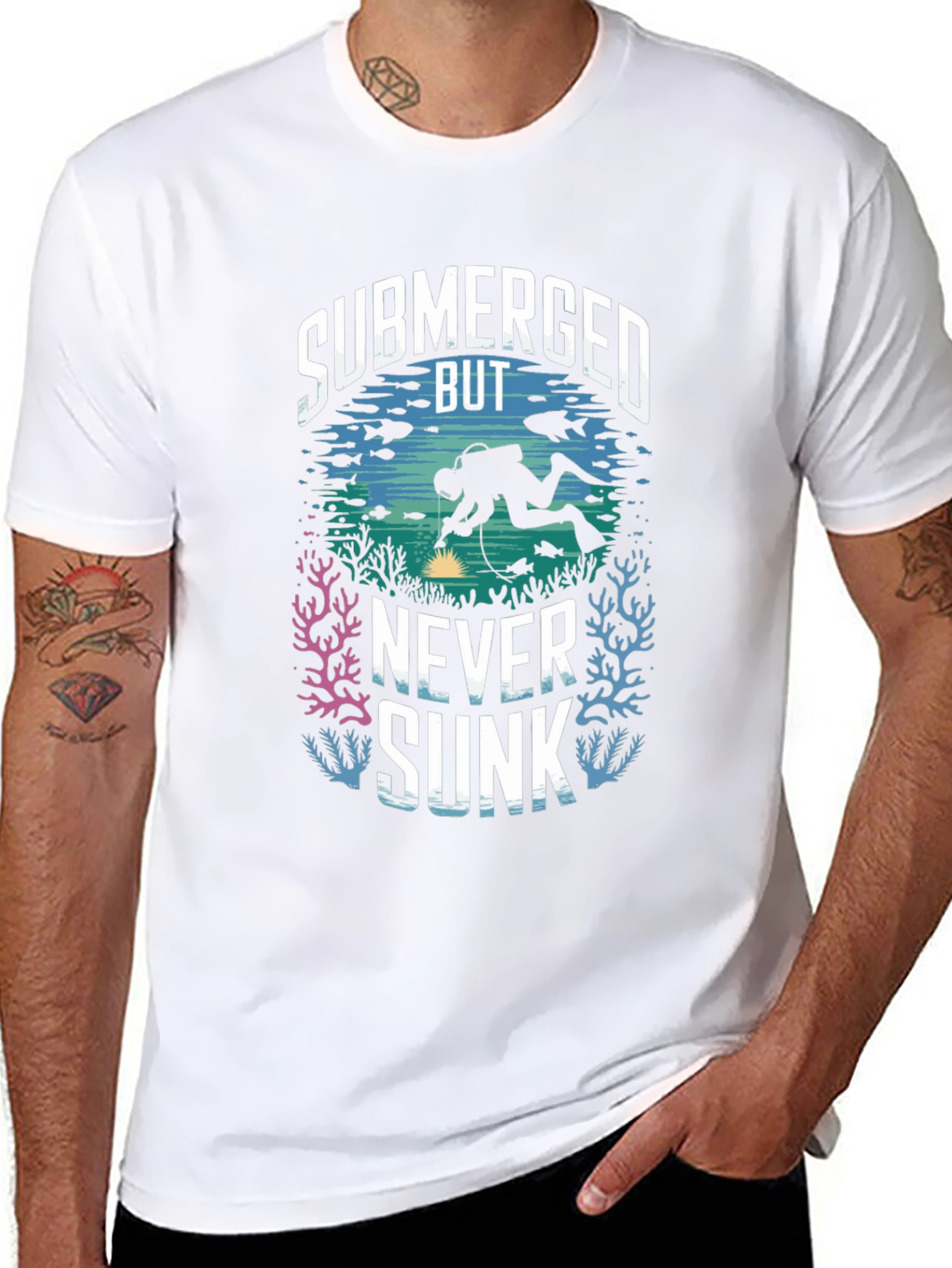 Submerged But Never Sunk Scuba Diving T-Shirt