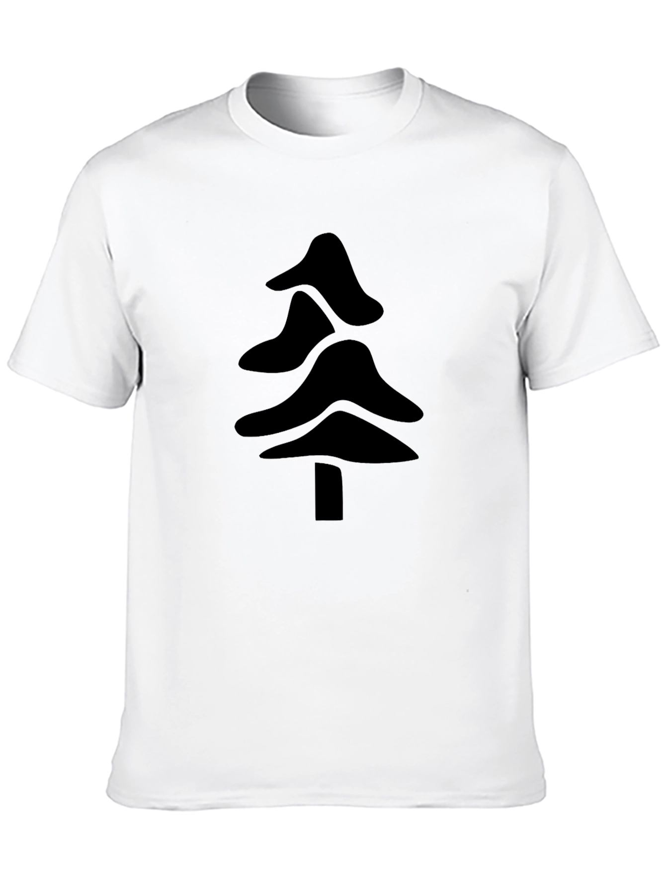 Modern Tree Graphic Black T-Shirt