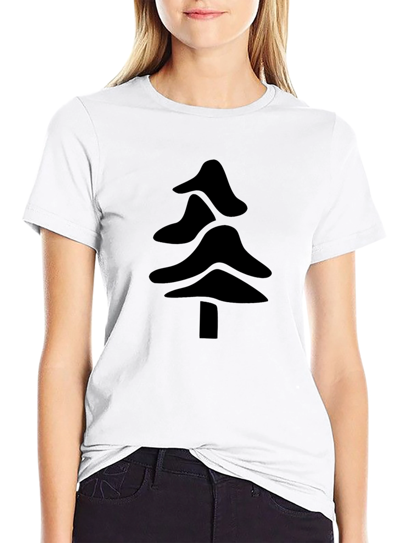 Modern Tree Graphic Black T-Shirt