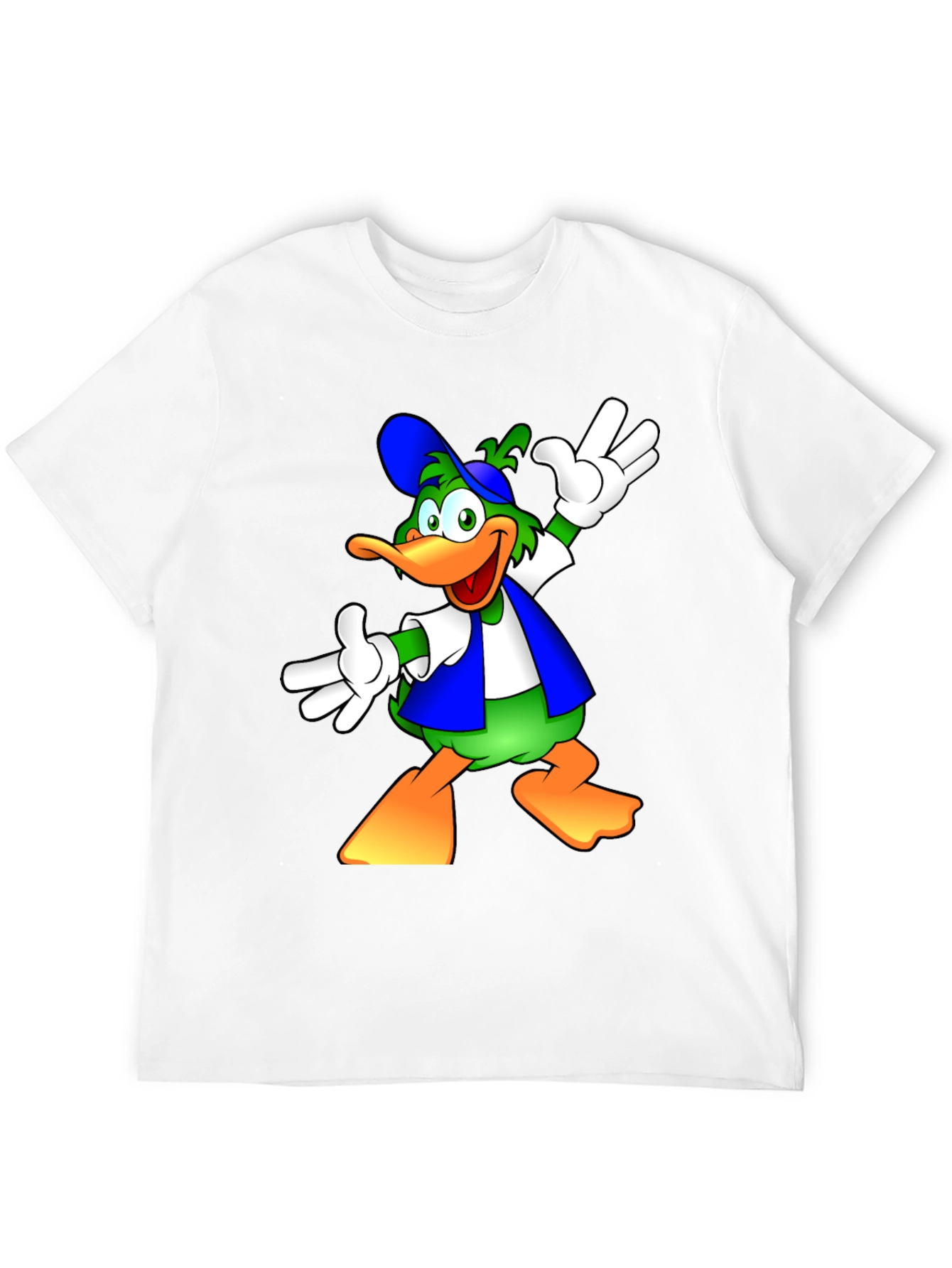 Cartoon Duck Graphic Black T-Shirt