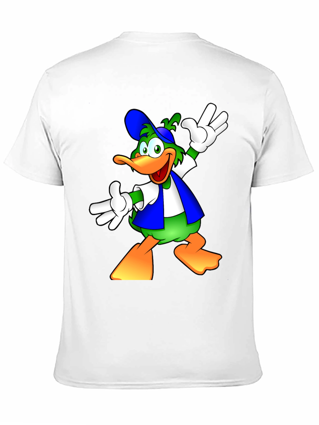 Cartoon Duck Graphic Black T-Shirt