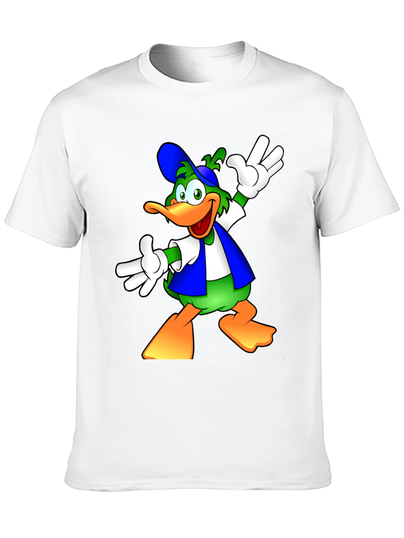 Cartoon Duck Graphic Black T-Shirt