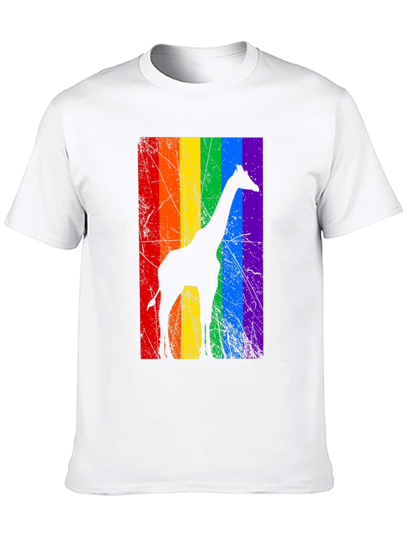 Rainbow Giraffe Graphic Tee