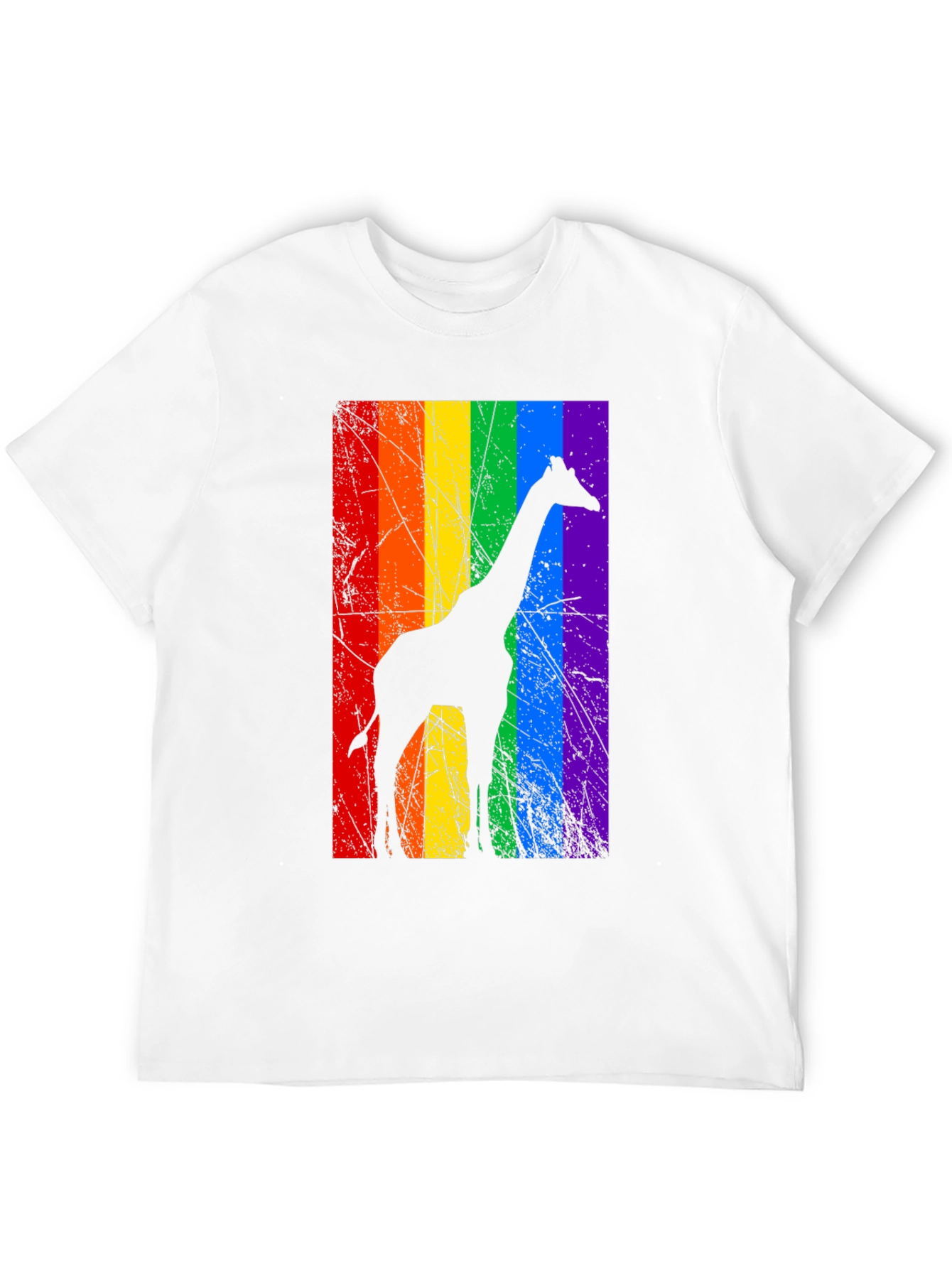 Rainbow Giraffe Graphic Tee