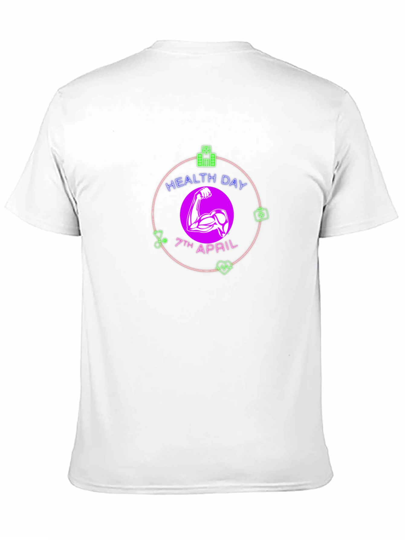 Health Day Black T-Shirt - 7th April Design