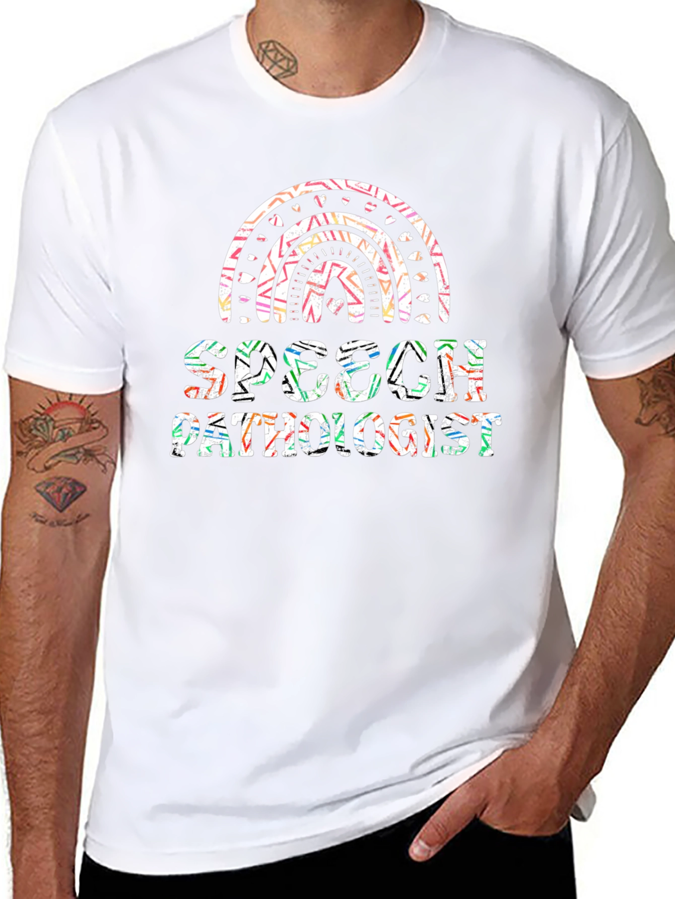 Speech Pathologist Rainbow Graphic Tee