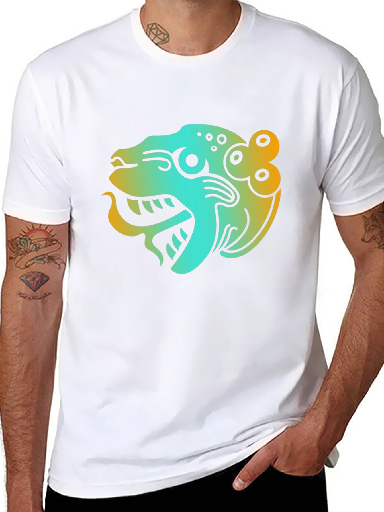 Aztec Jaguar Graphic Black T-Shirt