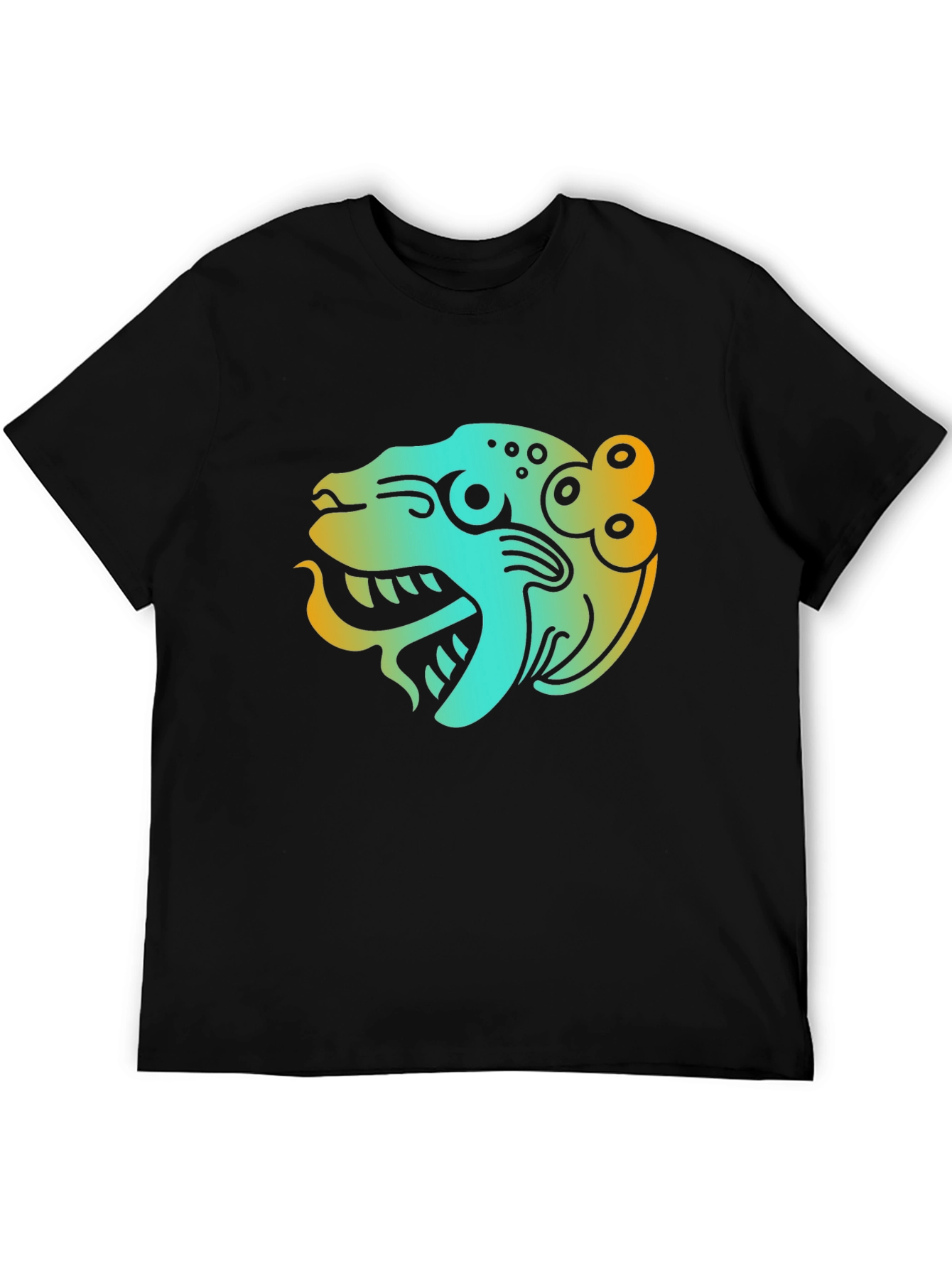 Aztec Jaguar Graphic Black T-Shirt