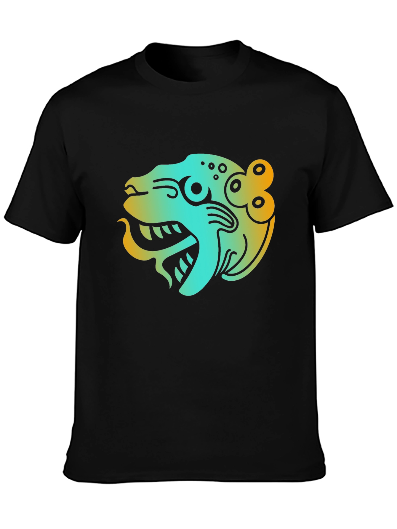 Aztec Jaguar Graphic Black T-Shirt